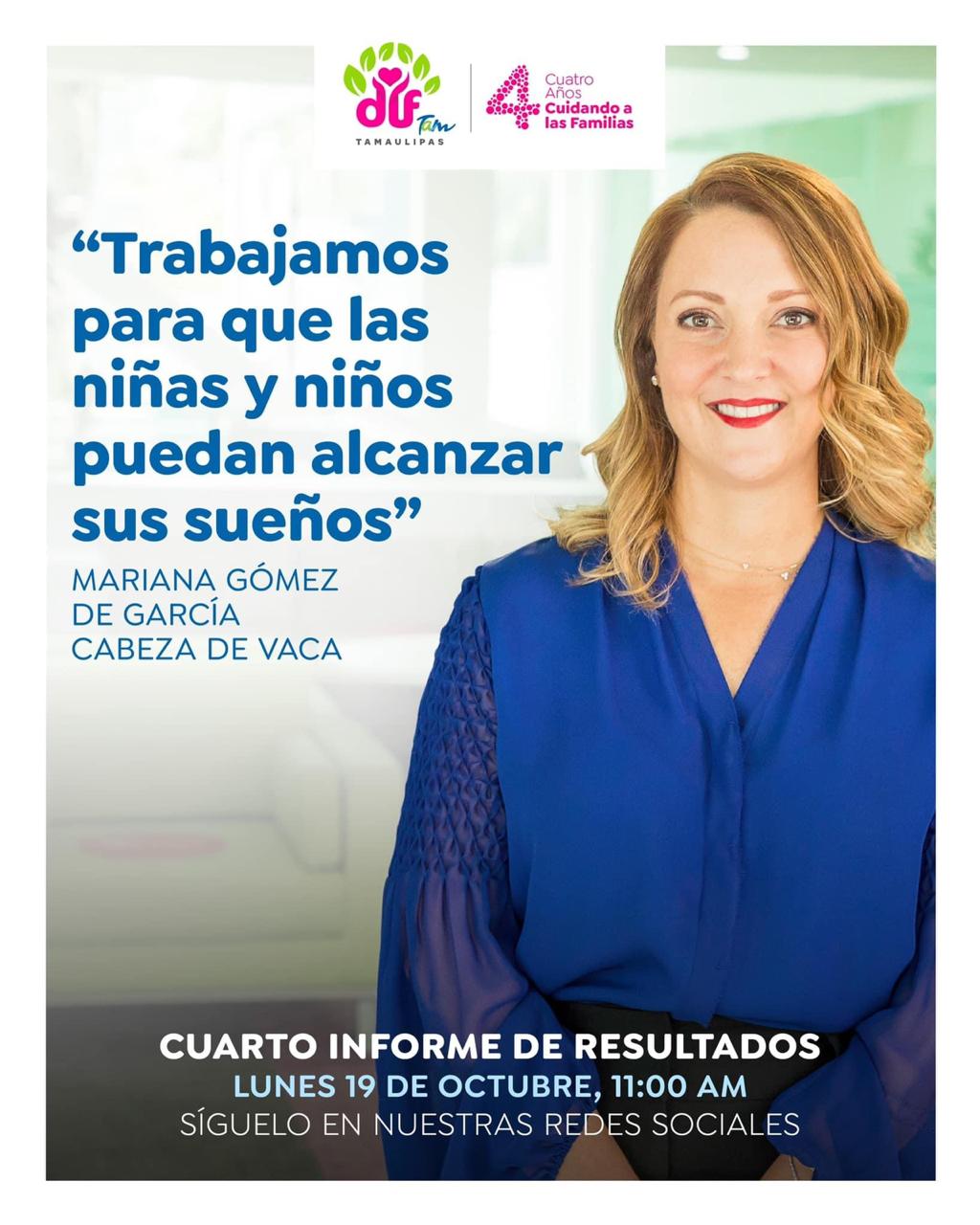 Invita Mariana Gómez a seguir mensaje virtual por 4 años de trabajo