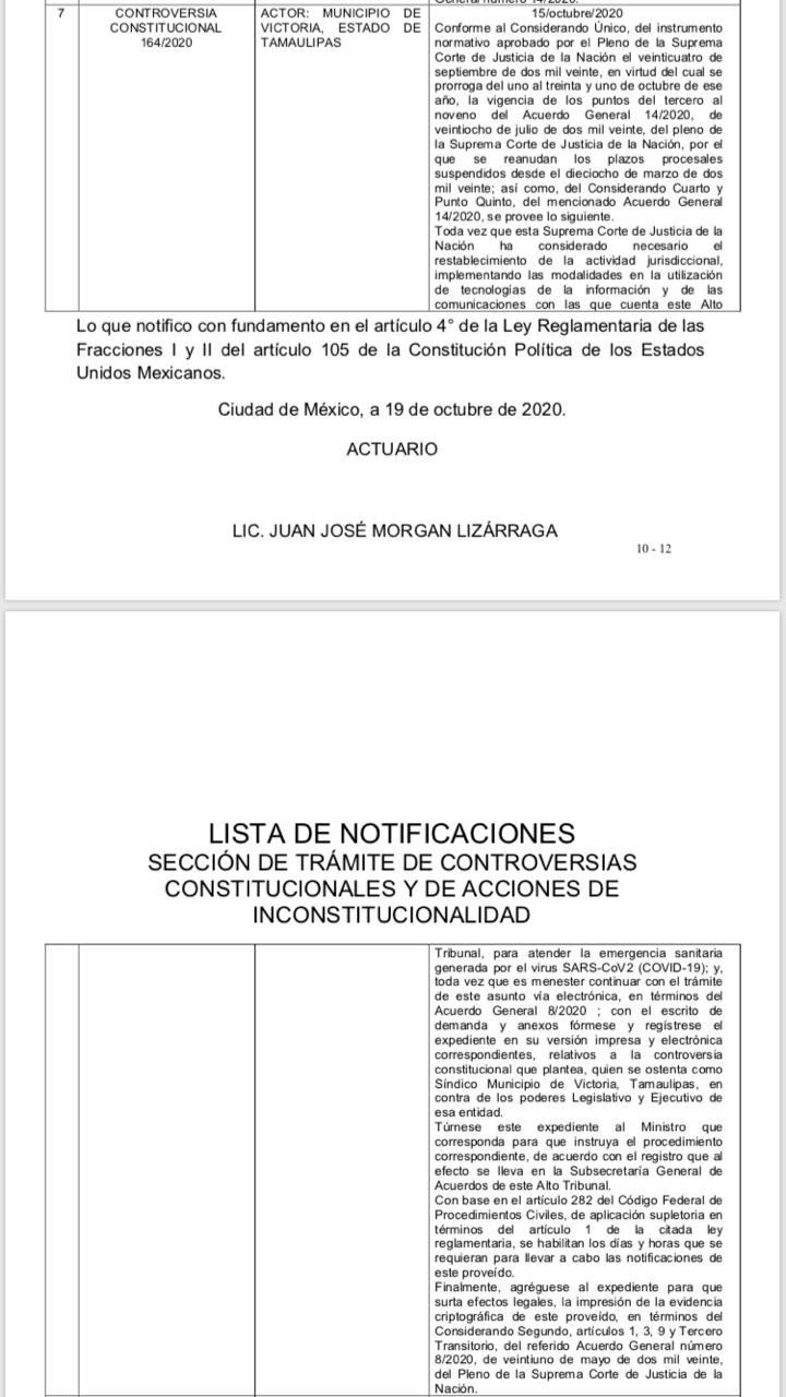 Avanza Controversia promovida por Luis Torre; Corte turnará a Ministro