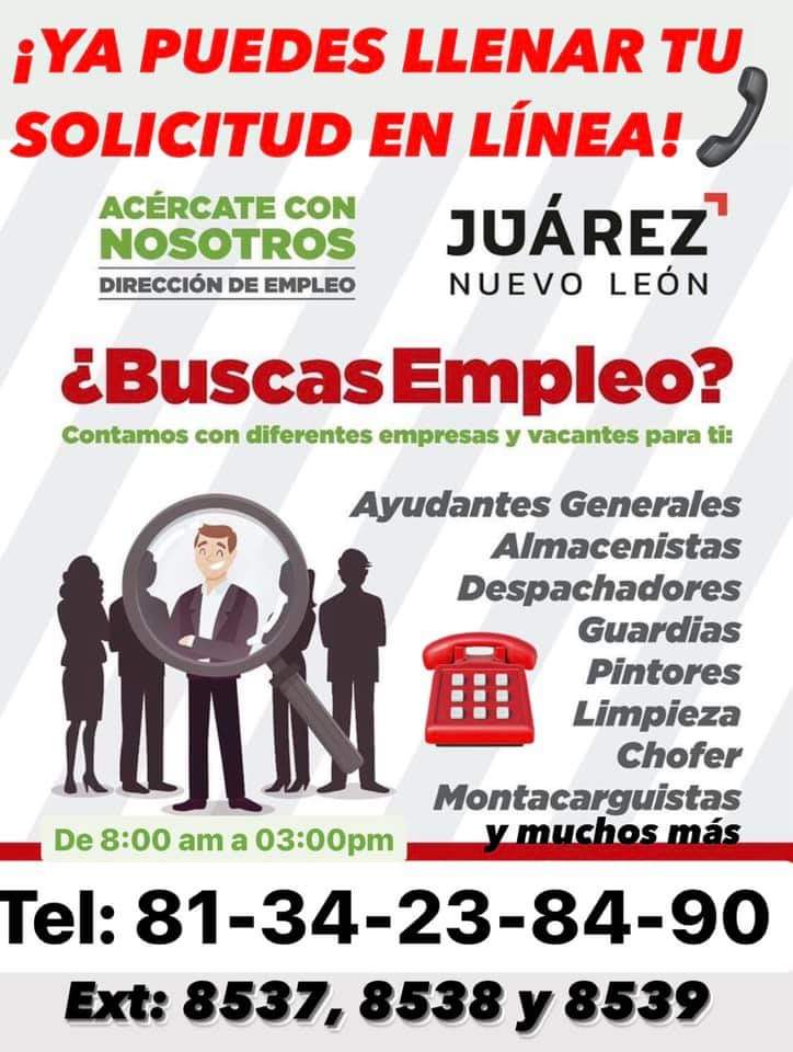 Cuenta Juárez con bolsa de empleo de manera permanente