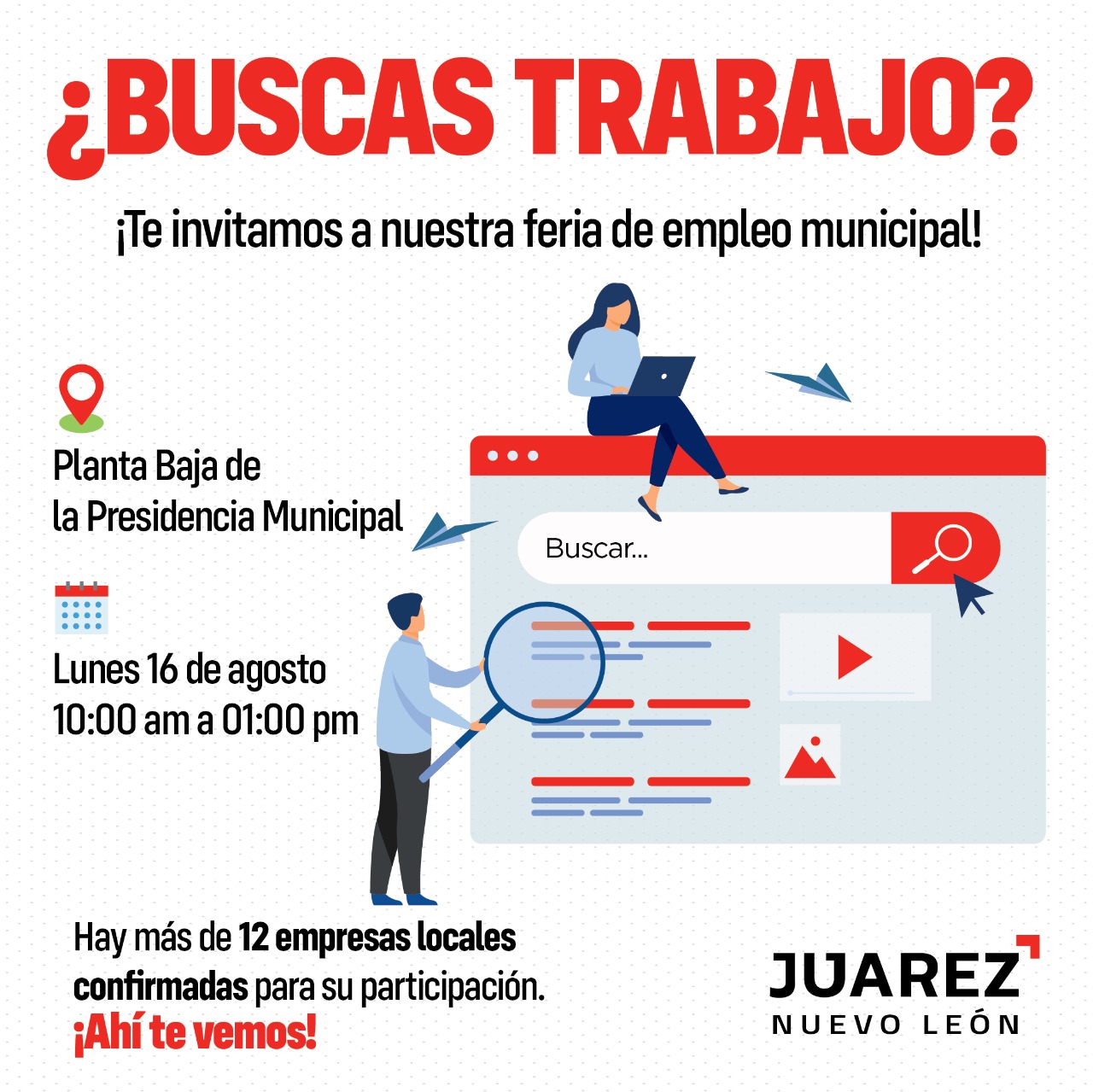 Invita Juárez a su feria de empleo