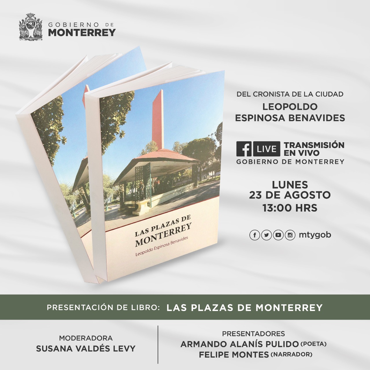 Invitan a presentación del libro “Las Plazas de Monterrey”