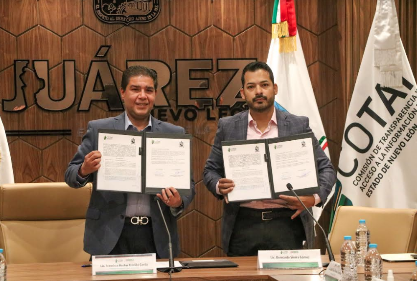 Suscriben convenio de colaboración COTAI y municipio de Juárez para fortalecer la transparencia