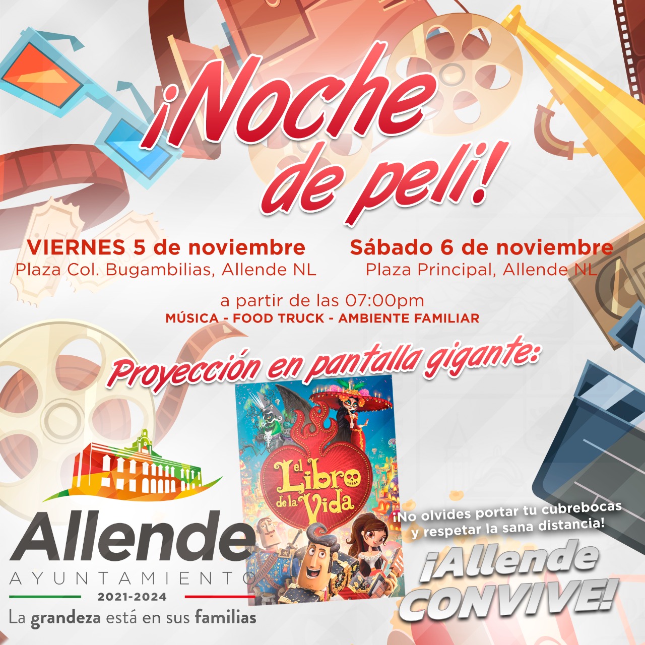 Invita Allende a ver “Noches de Pelis” hoy y mañana