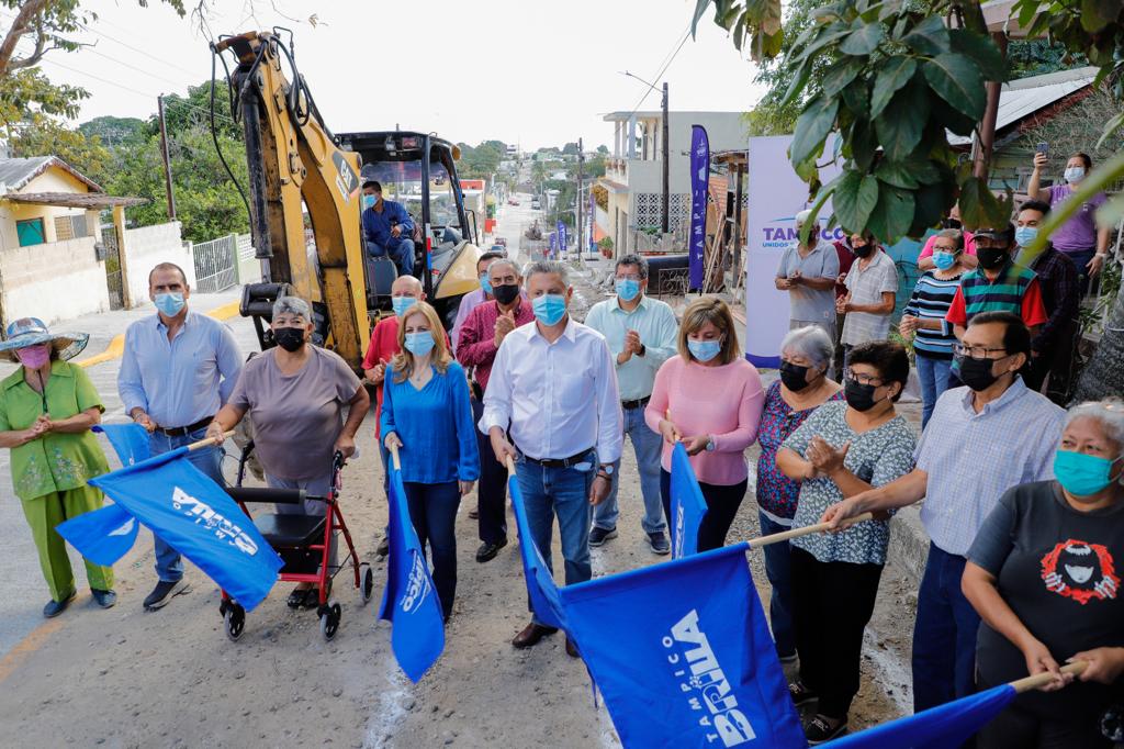En Tampico la Obra no se Detiene; Inicia Chucho Nader Nueva Pavimentación en la Obrera
