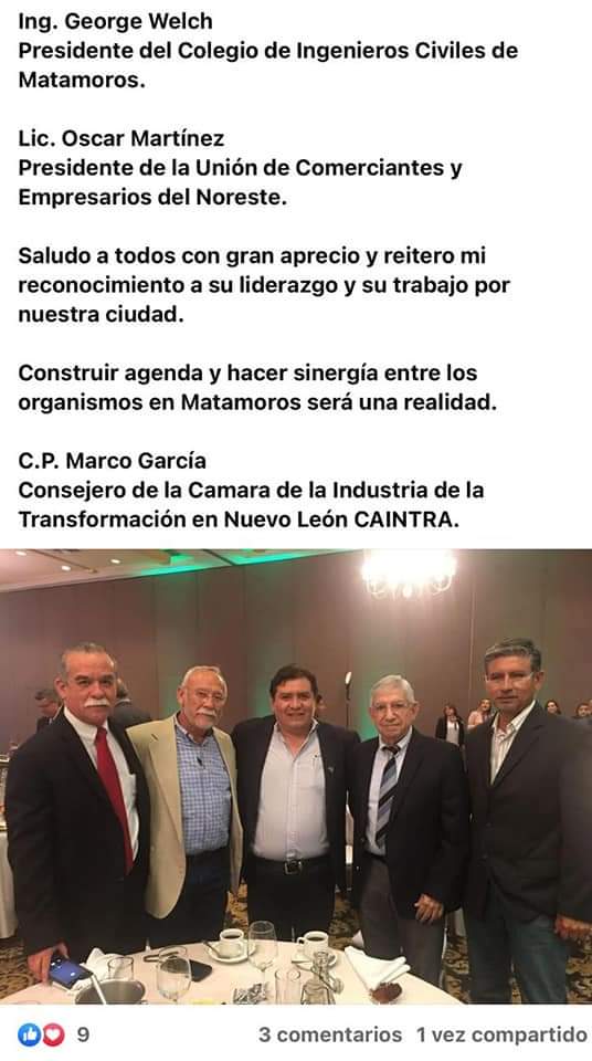 CAINTRA desconoce a Marco García como consejero y representante en Tamaulipas