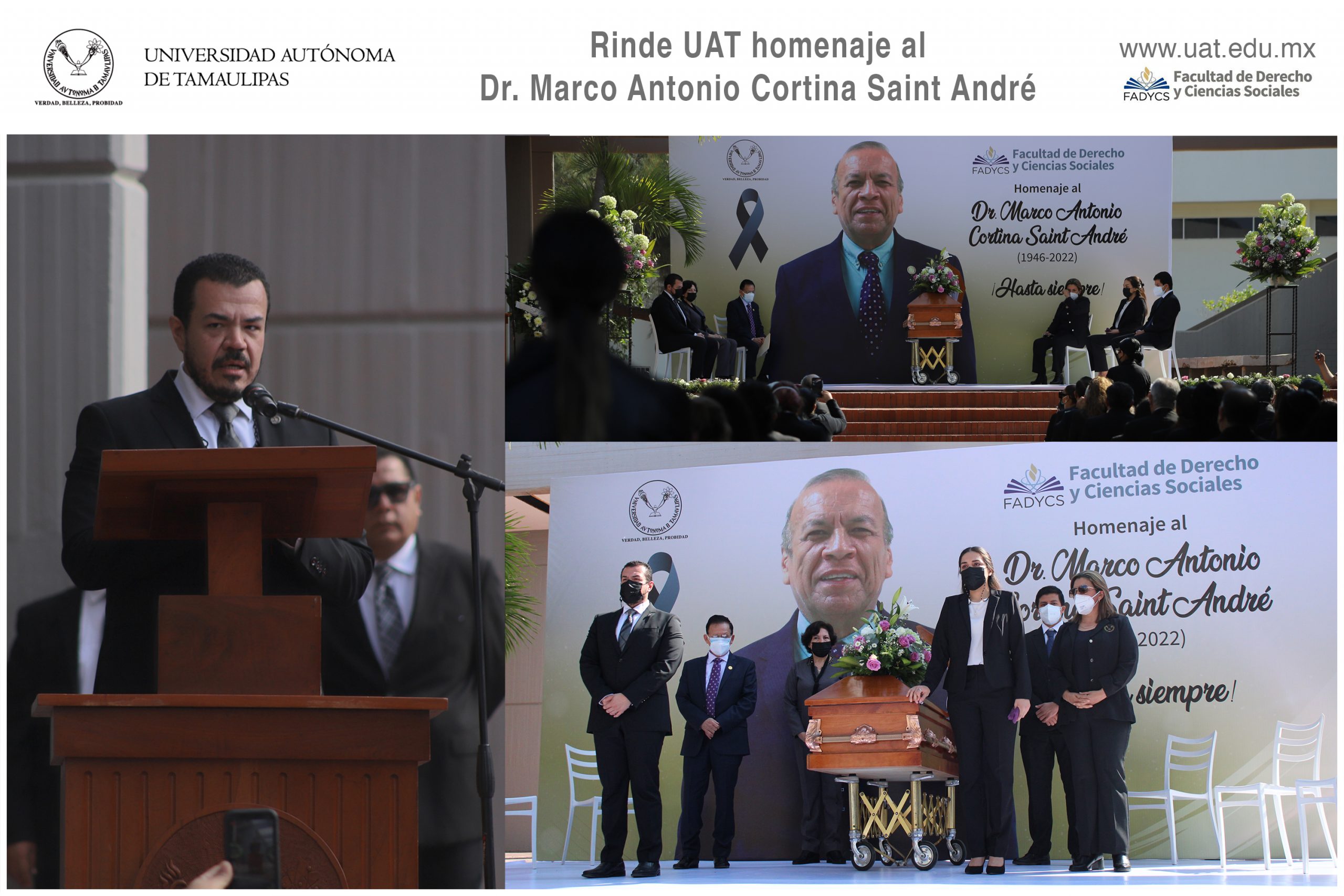 Rinde la UAT homenaje póstumo al Dr. Marco Antonio Cortina Saint André