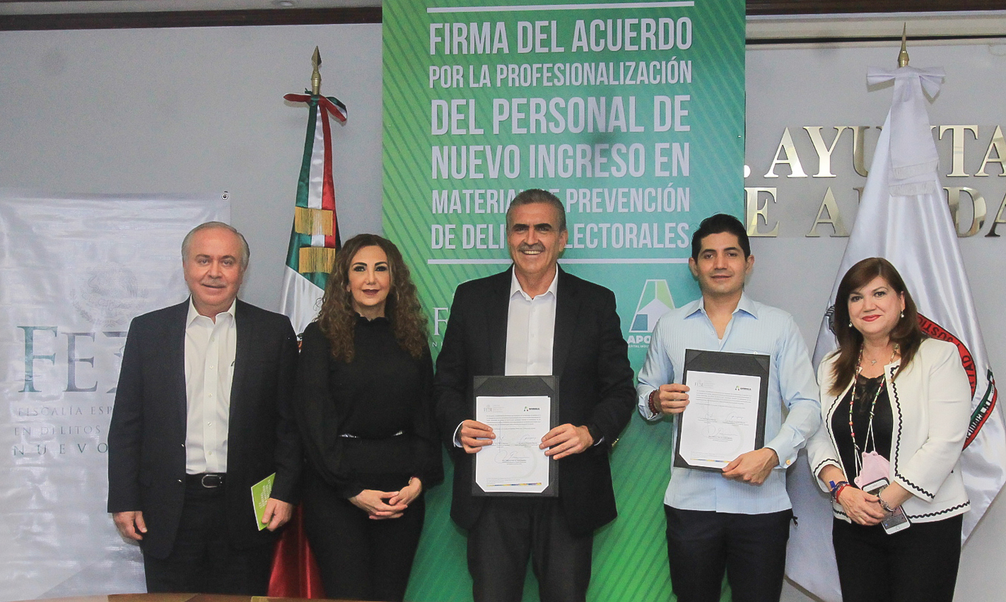 Apodaca firma convenio con fiscalía especializada en delitos electorales