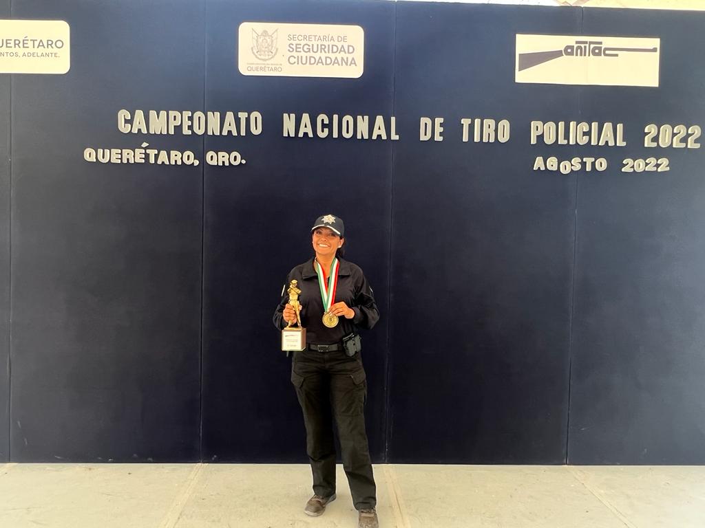 Jefa Policiaca de Santa Catarina obtiene primer lugar nacional en tiro