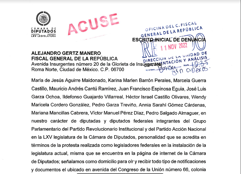 Samuel García ya tiene denuncia ante la FGR; no se salvará de juicio político: GPPRI