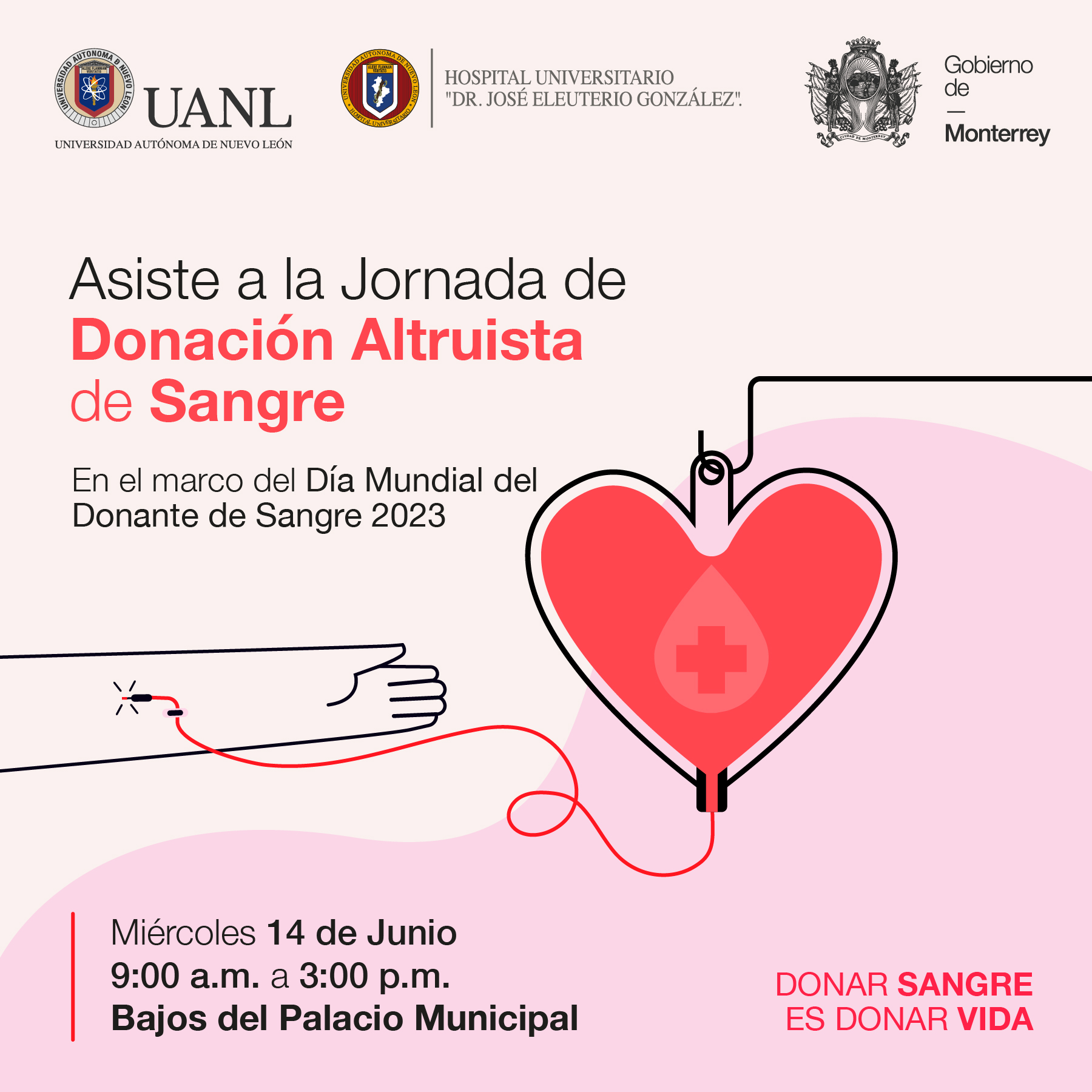 Invitan Monterrey y HU a participar en jornada de donación altruista de sangre