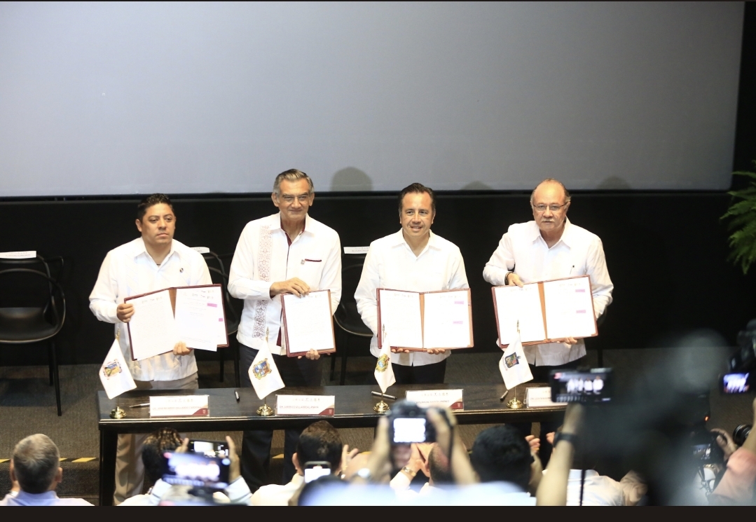 Firman convenio en materia de seguridad Gobiernos de Tamaulipas, San Luis Potosi, Veracruz y Nuevo León