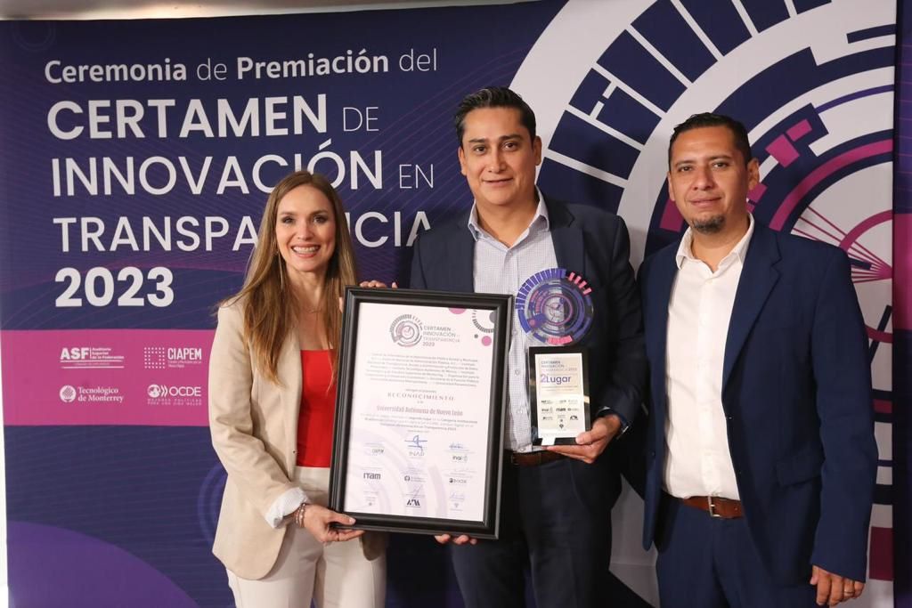 Recibe UANL premio en certamen de Innovación en Transparencia 2023