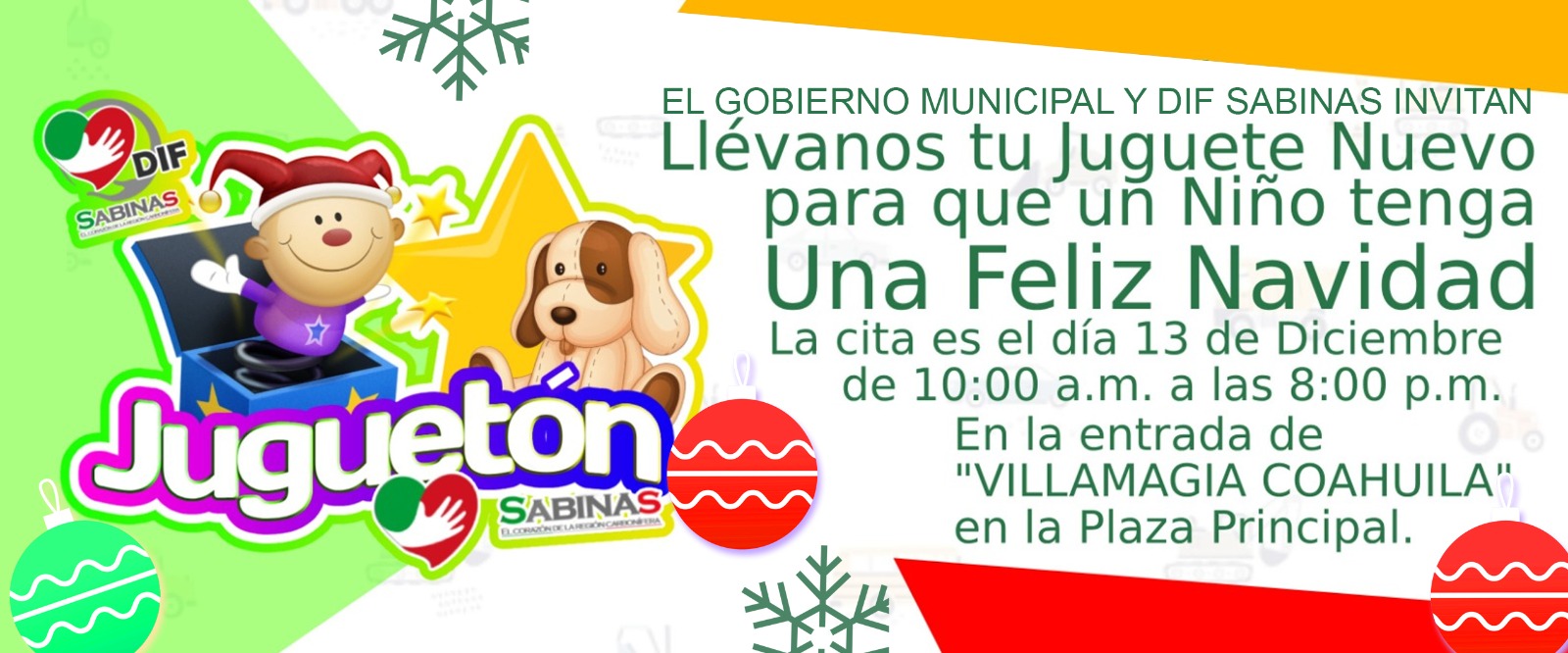 Participa en el Juguetón por una navidad llena de alegría en Sabinas