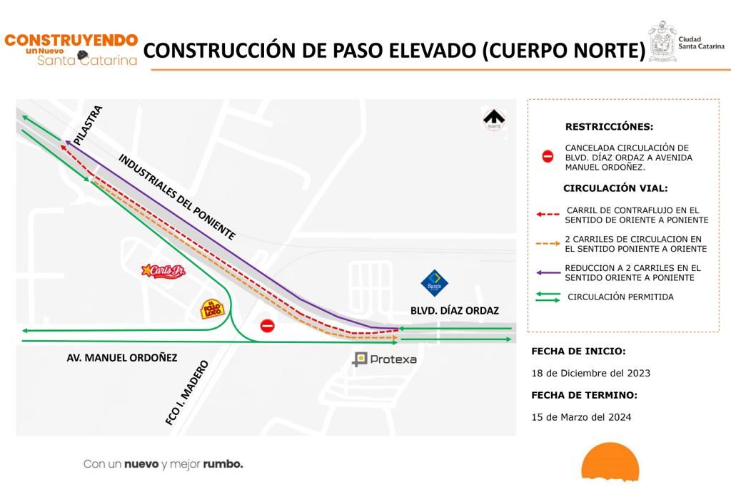 Aplicarán adecuaciones viales en obras de mega puente Díaz Ordaz-Ordóñez