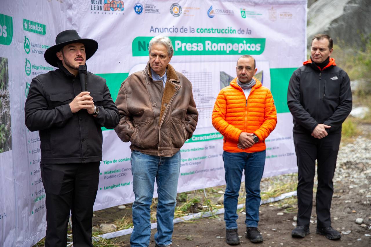 Garantizará nueva presa rompepicos 2, seguridad hídrica para Nuevo León: Samuel García