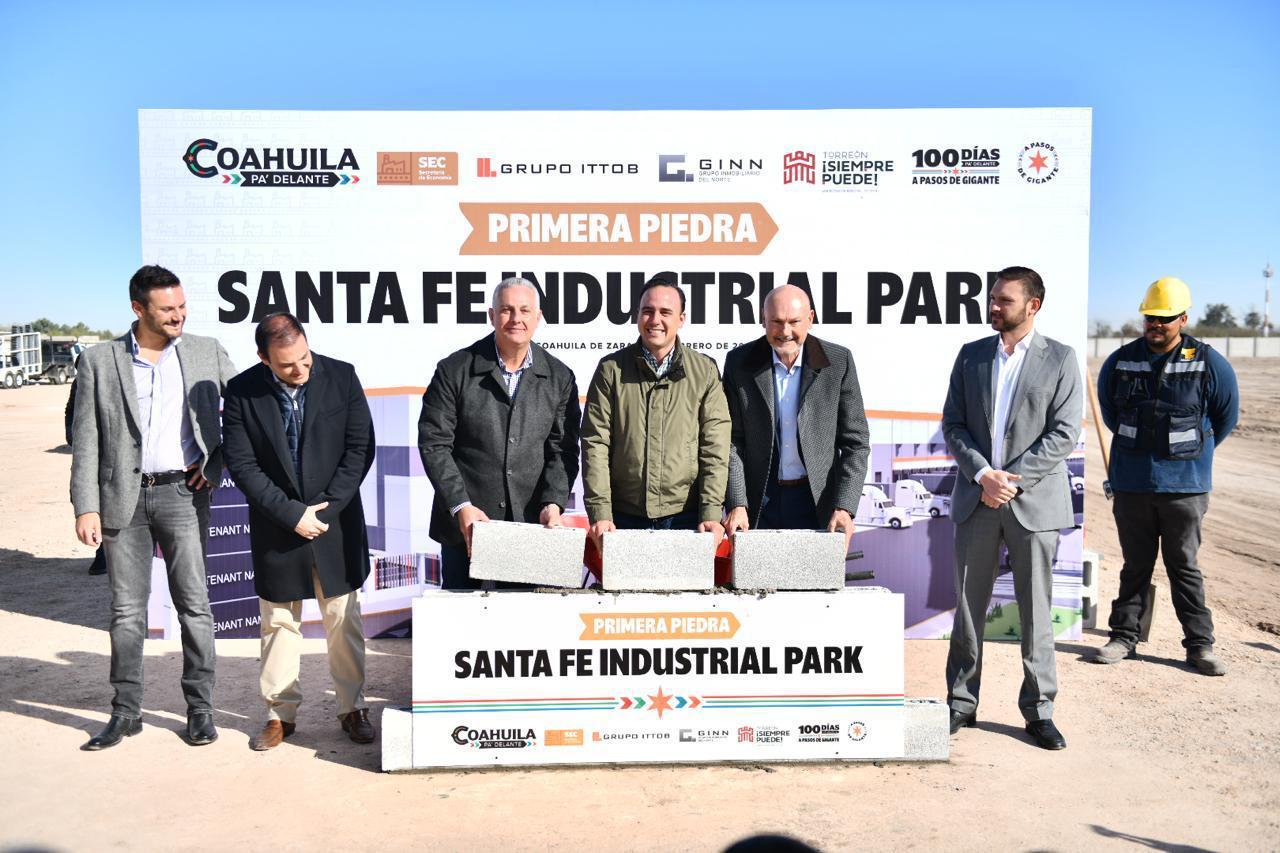 Colocan primera piedra del Parque Industrial Santa Fe