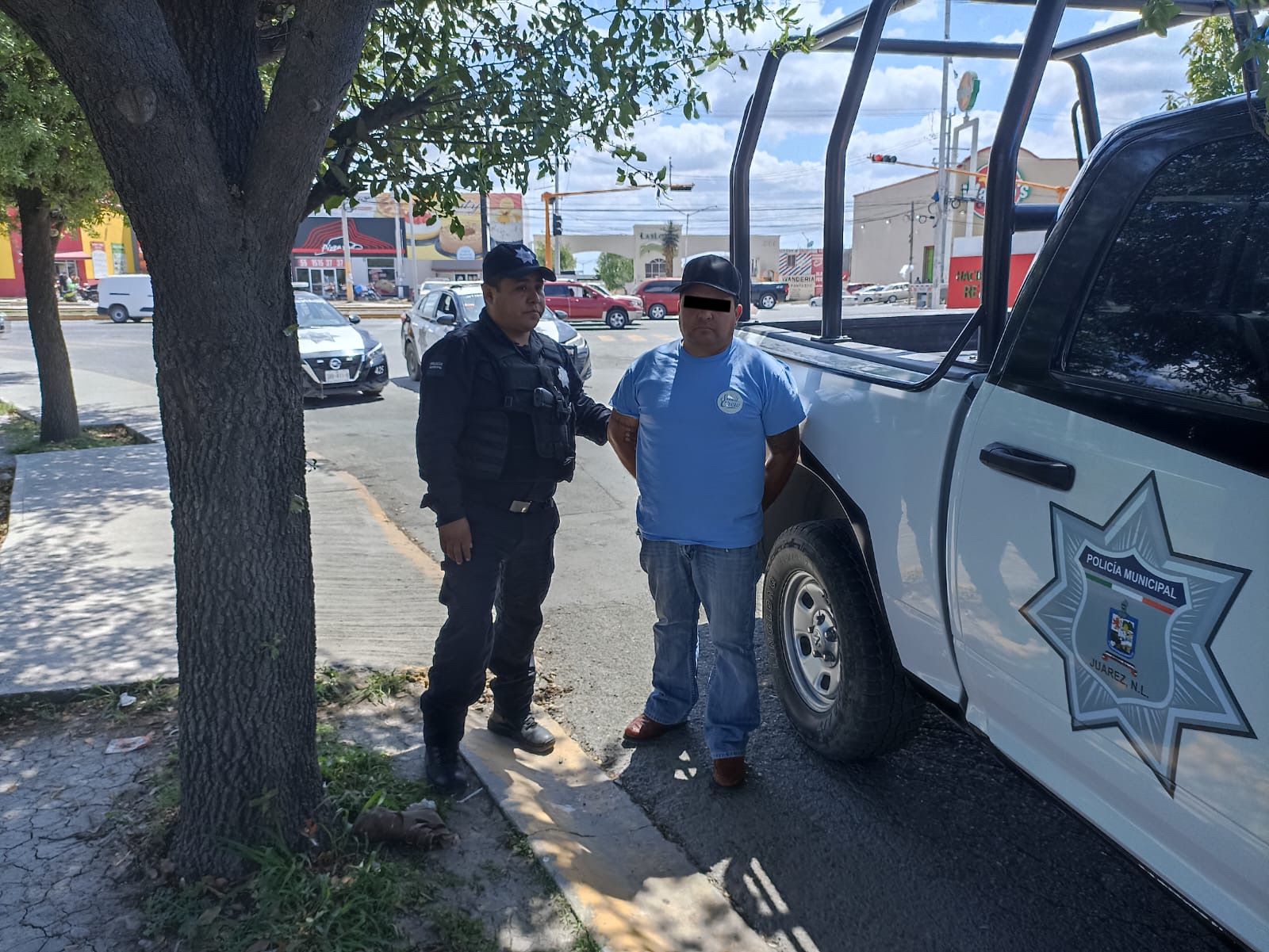 Policía de Juárez detiene a un sujeto por el delito de amenazas en la Colonia Hacienda Real