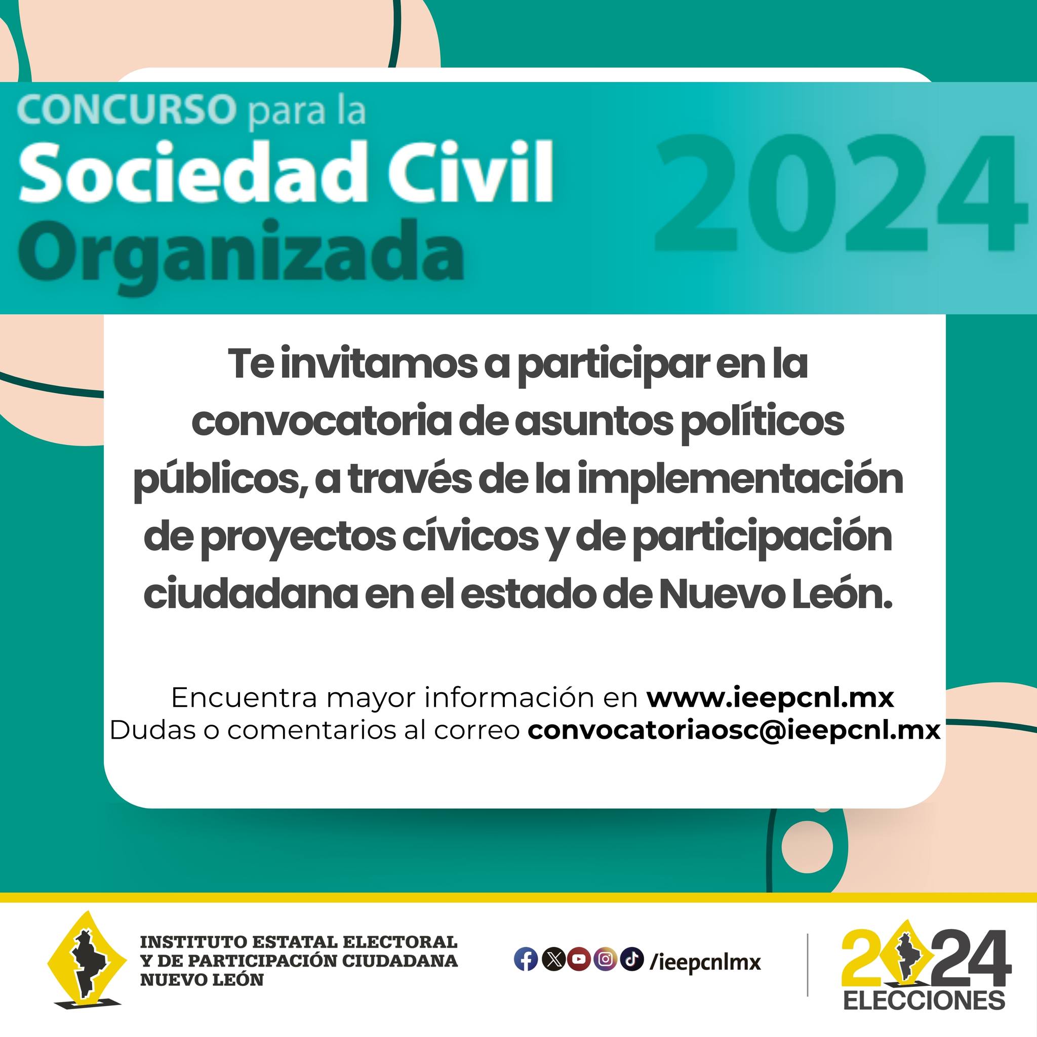 Convoca IEEPCNL a sociedad civil y colectivos a postular proyectos cívicos