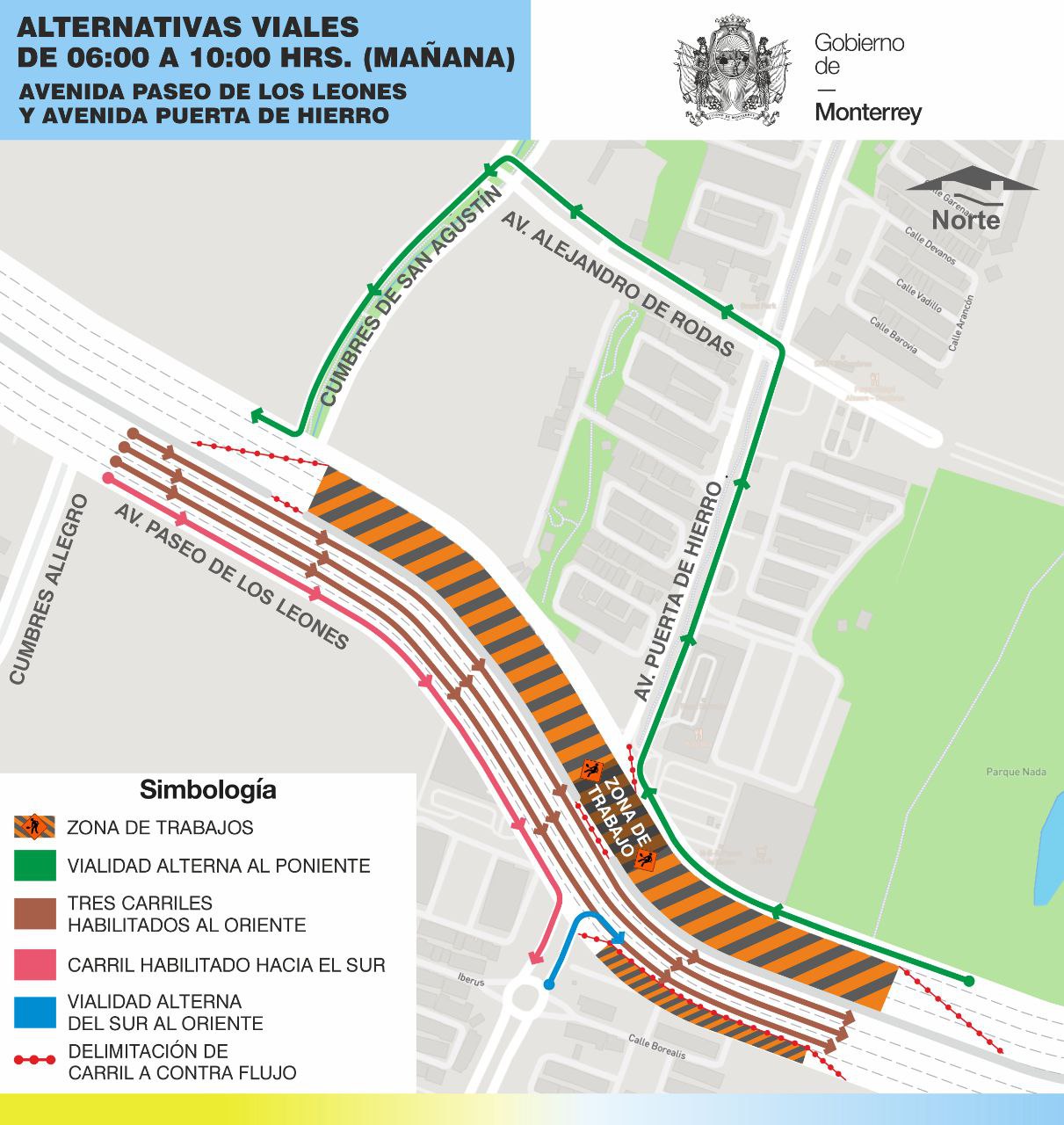 Ajusta Monterrey alternativas viales en Leones y Puerta de Hierro