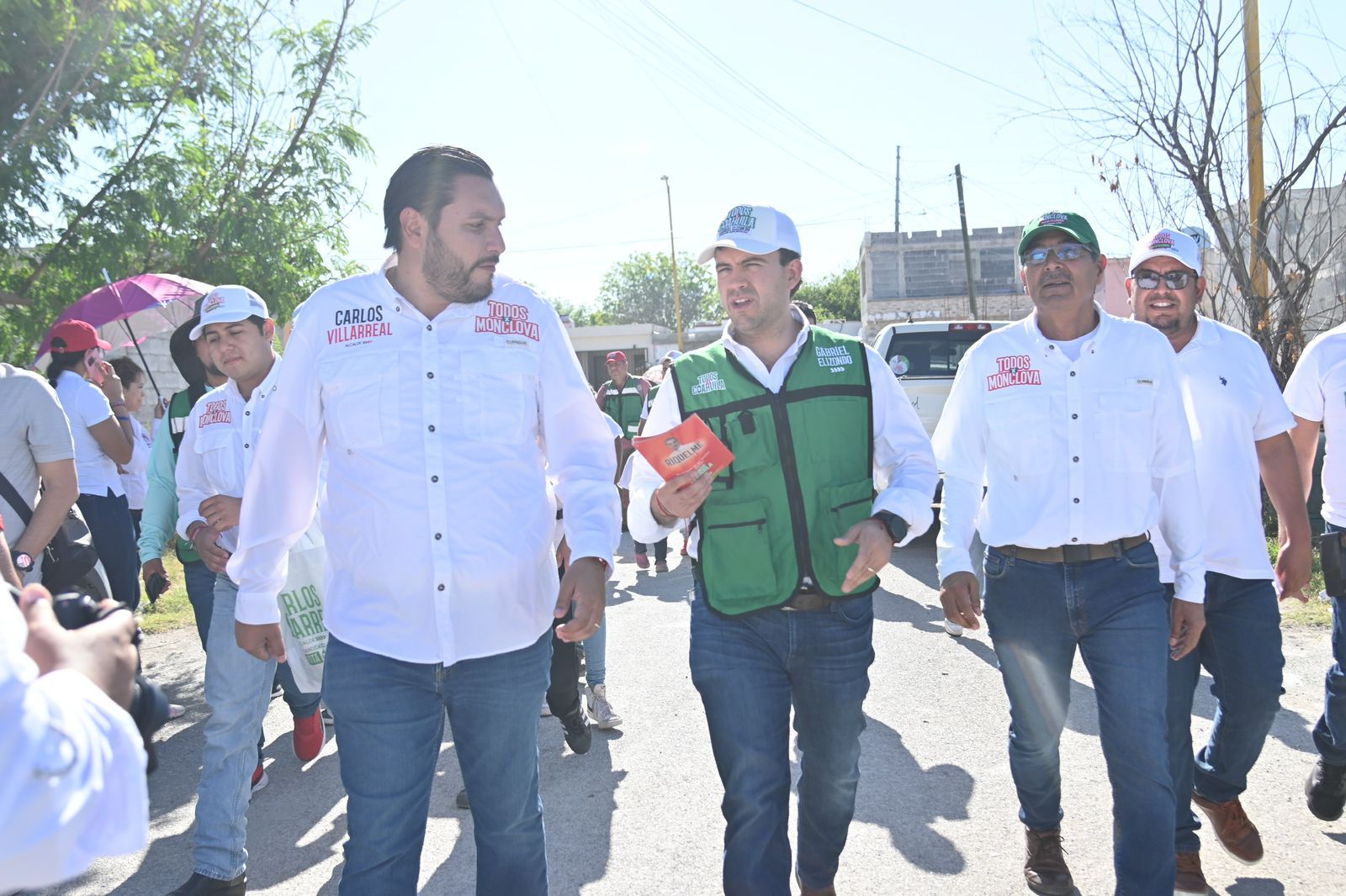 Candidatos del PRI son tendencia electoral: Carlos Villarreal y Gabriel Elizondo piden voto en La Ribera