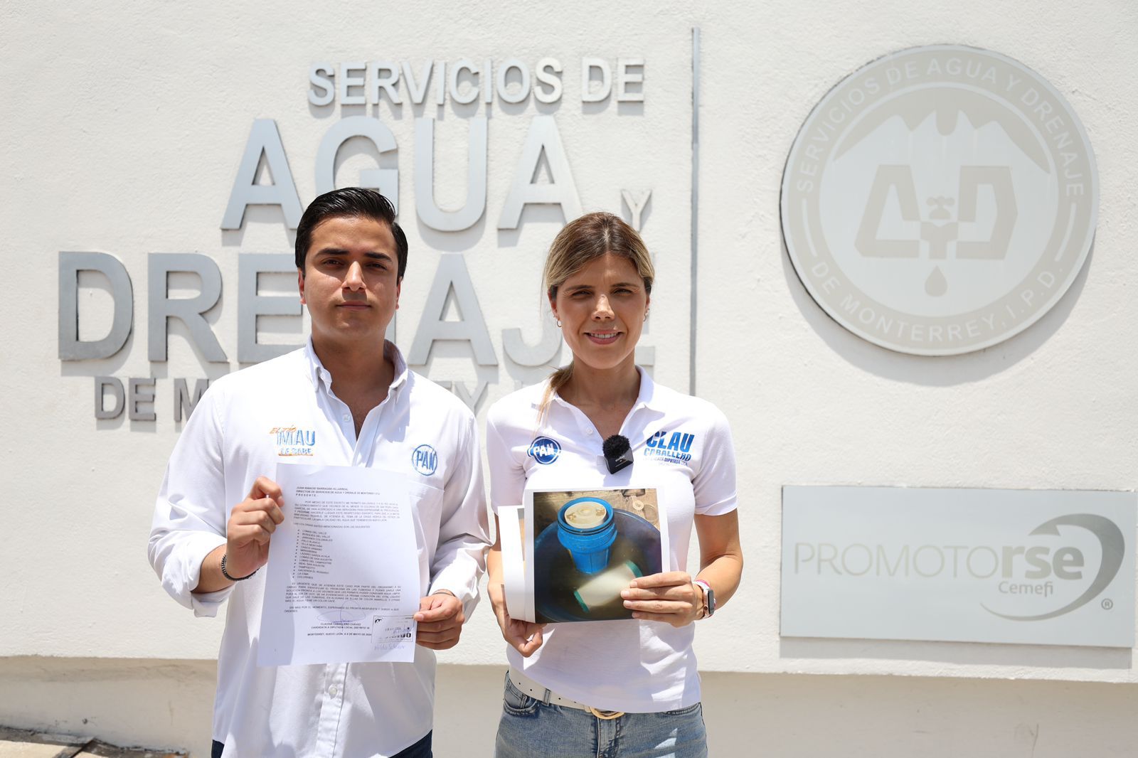 Claudia Caballero y Eugenio Roux exhortan a AYD a dar solución inmediata a problemática de agua en San Pedro