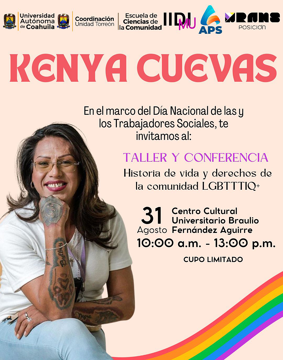 Invita UAdeC a la Conferencia-Taller “Historia de Vida y Derechos de la Comunidad LGBTTTIQ+”