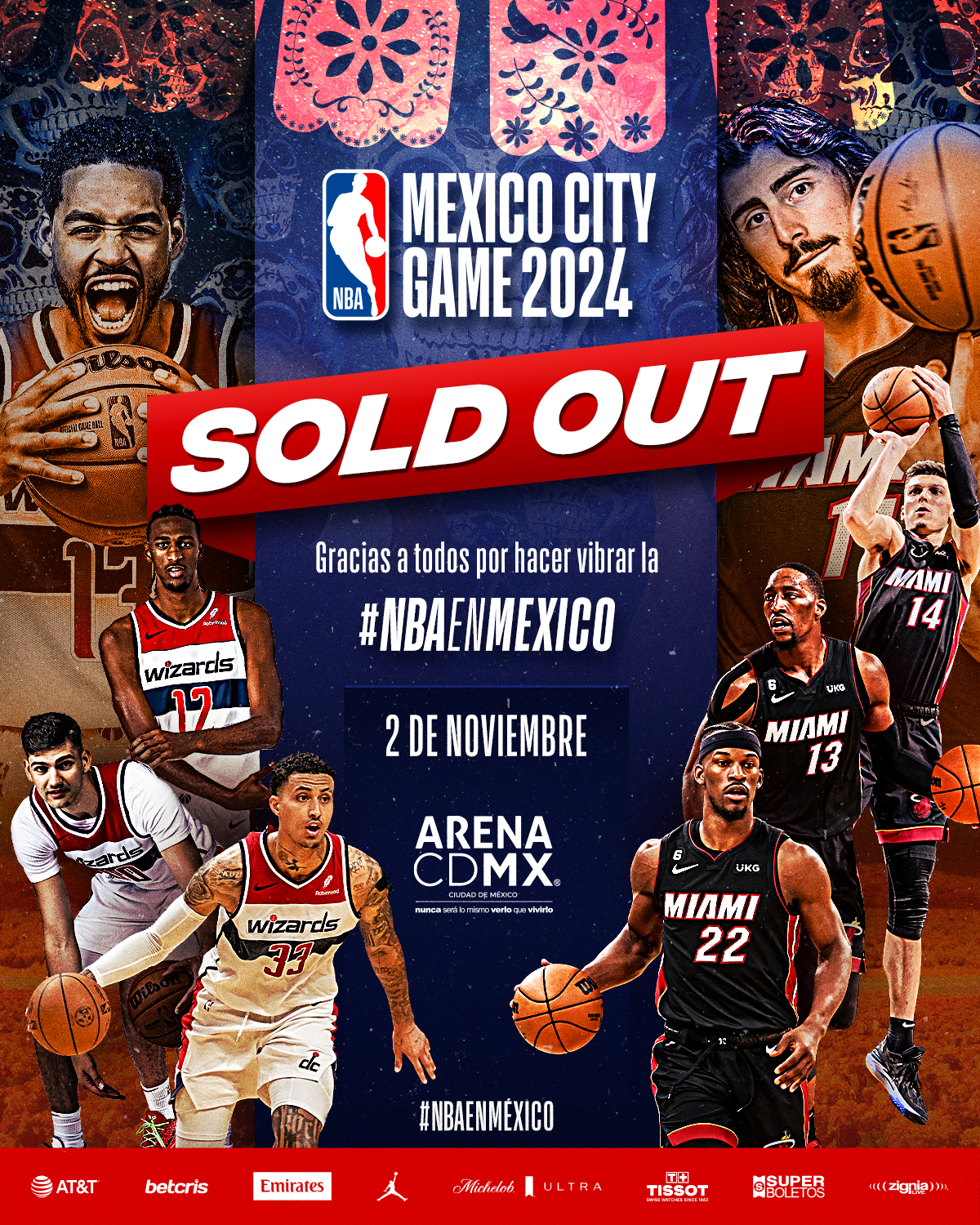 Éxito rotundo en la preventa de entradas para el NBA Mexico City Game 2024