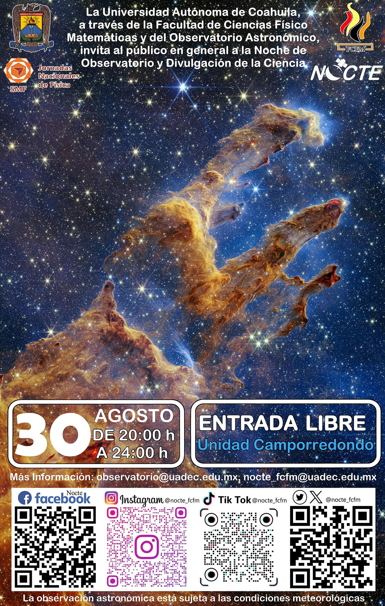 Explora el Cosmos en la Noche del Observatorio en Camporredondo de la UAdeC