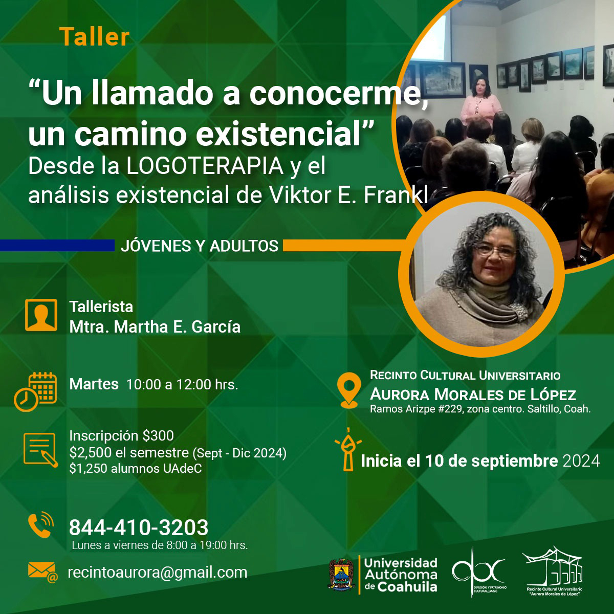 El Recinto Cultural Aurora Morales de López de la UAdeC Invita a los Talleres de Cartonería y a la Reflexión Existencial