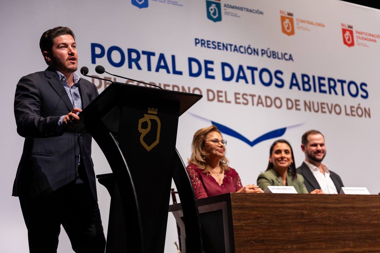 Presenta Samuel García portal de datos abiertos del estado de Nuevo León