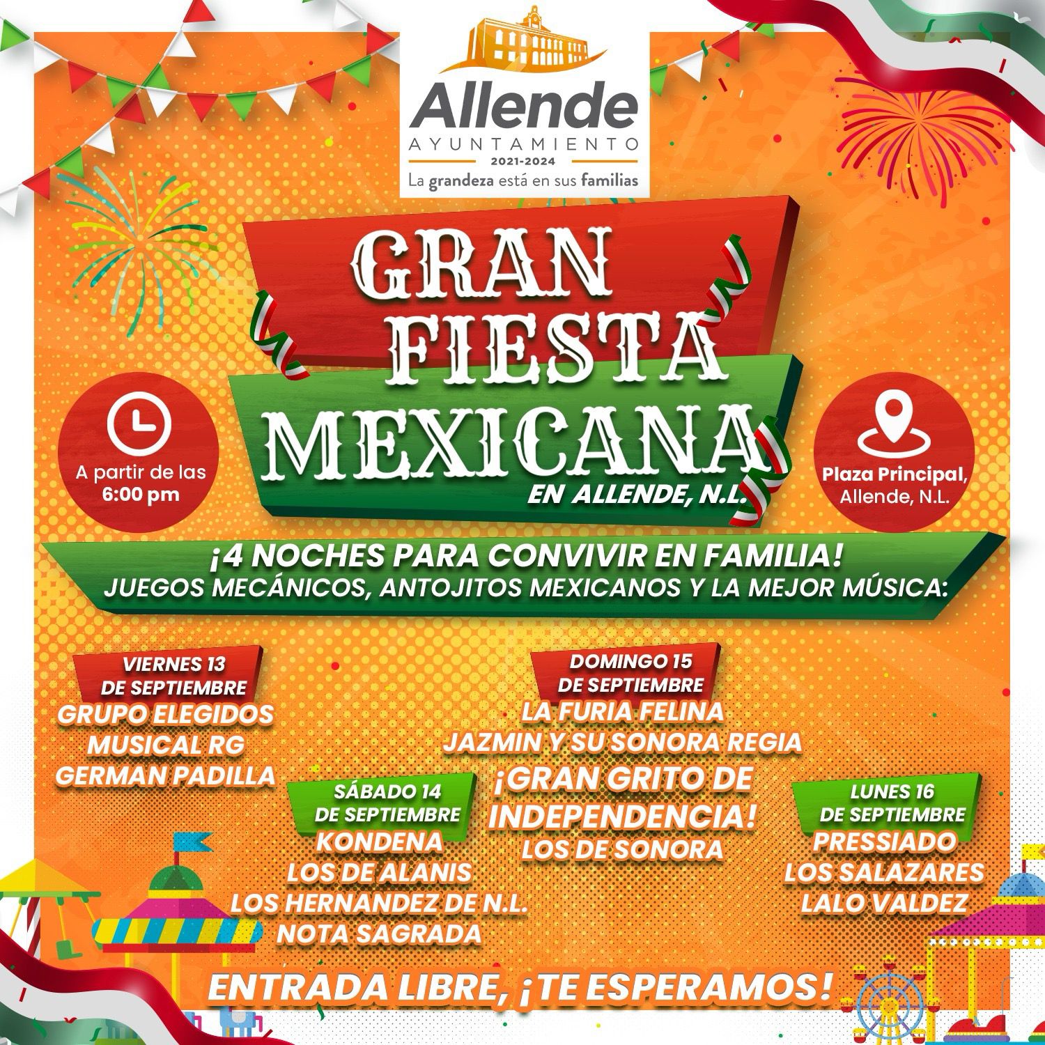 Este fin de semana, Allende, NL se viste de fiesta con la Gran Fiesta Mexicana