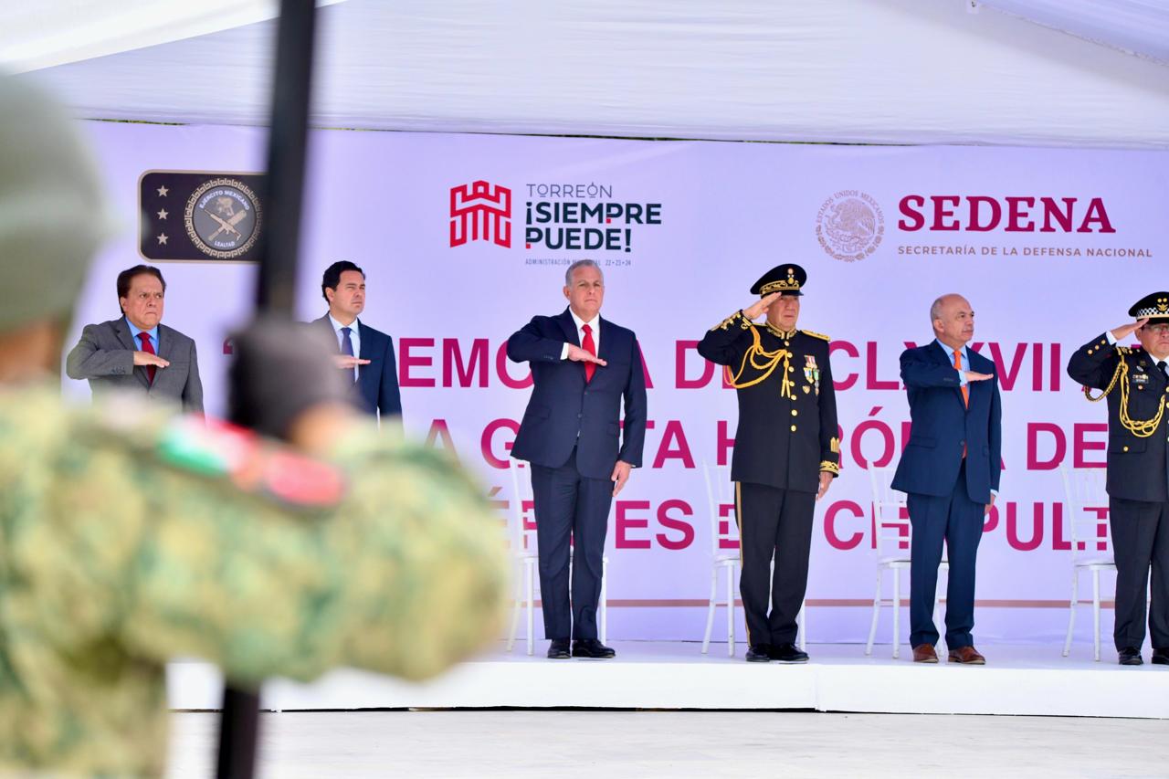 Román Cepeda preside ceremonia conmemorativa del 177 Aniversario de la Gesta Heroica de los Niños Héroes de Chapultepec