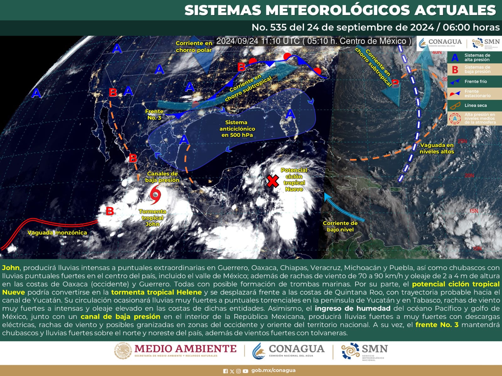 Se esperan chubascos y lluvias fuertes en Coahuila