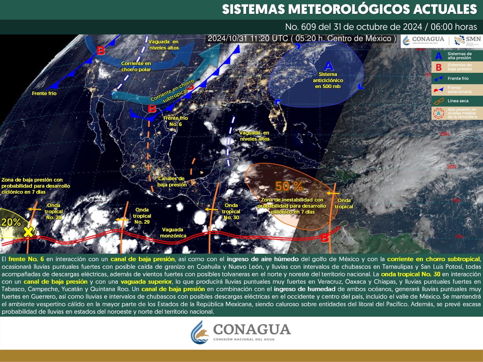 Frente frío #6 se extiende sobre Coahuila: Se esperan lluvias, descargas eléctricas y granizo