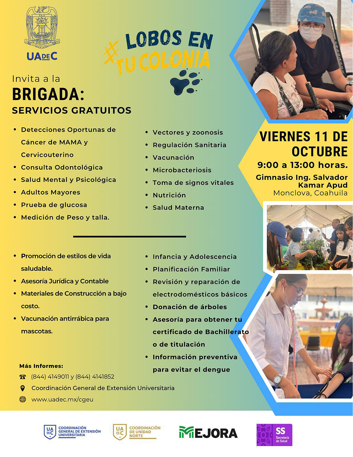  Invita UAdeC a la Macro Brigada “Lobos en tu Colonia” en Monclova