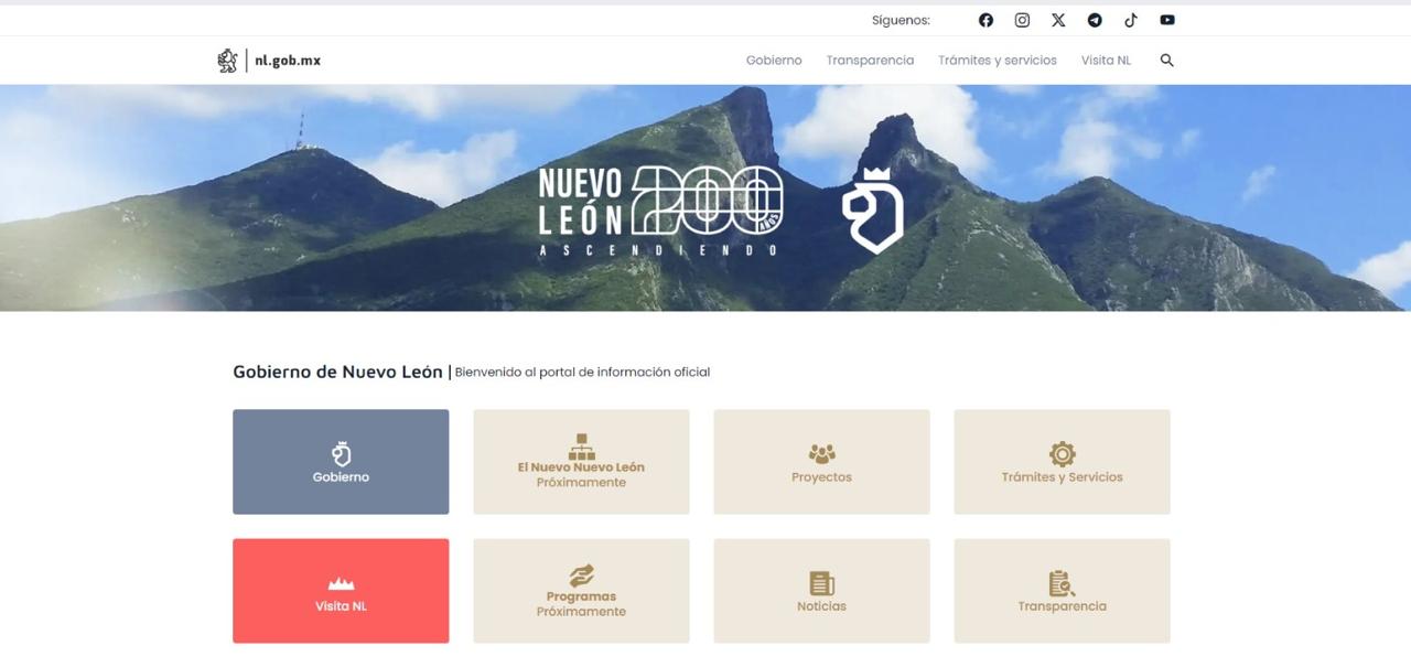 Concluye actualización de portal web del Gobierno de Nuevo León