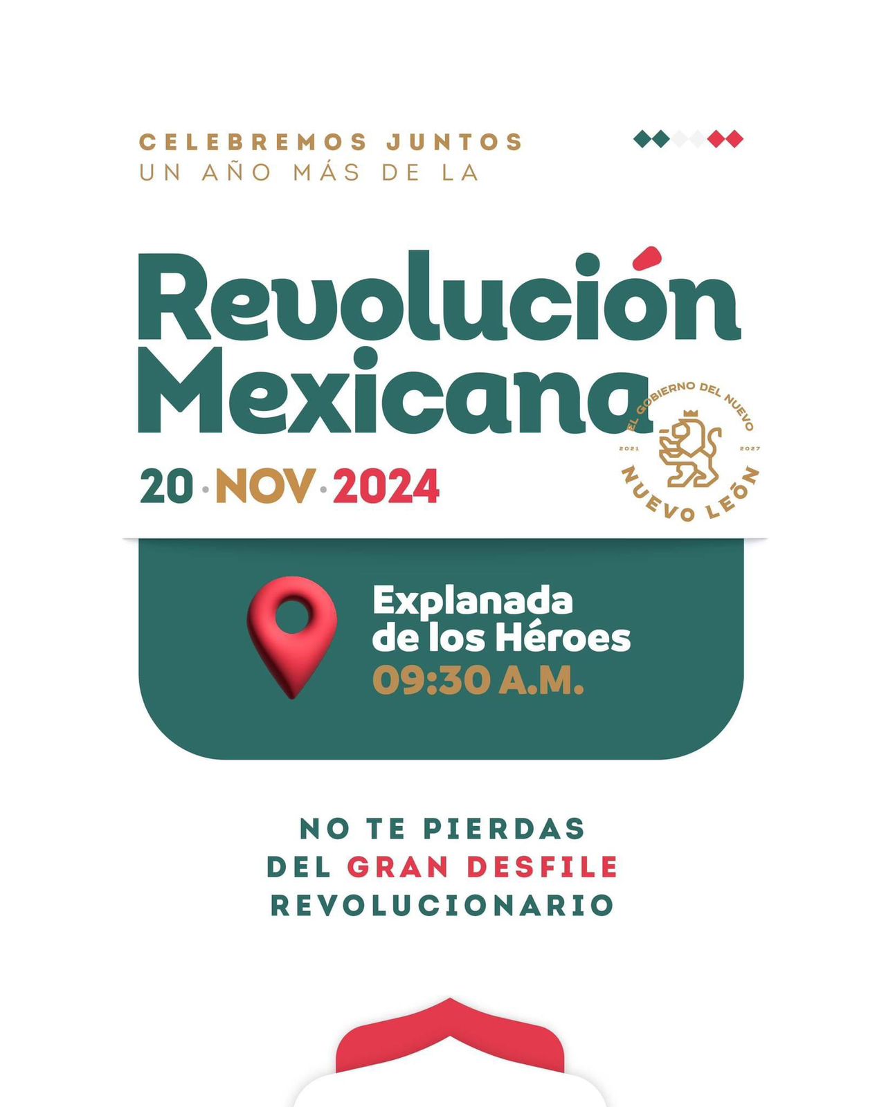 Invita Gobierno de Nuevo León a conmemorar Revolución Mexicana con el tradicional desfile