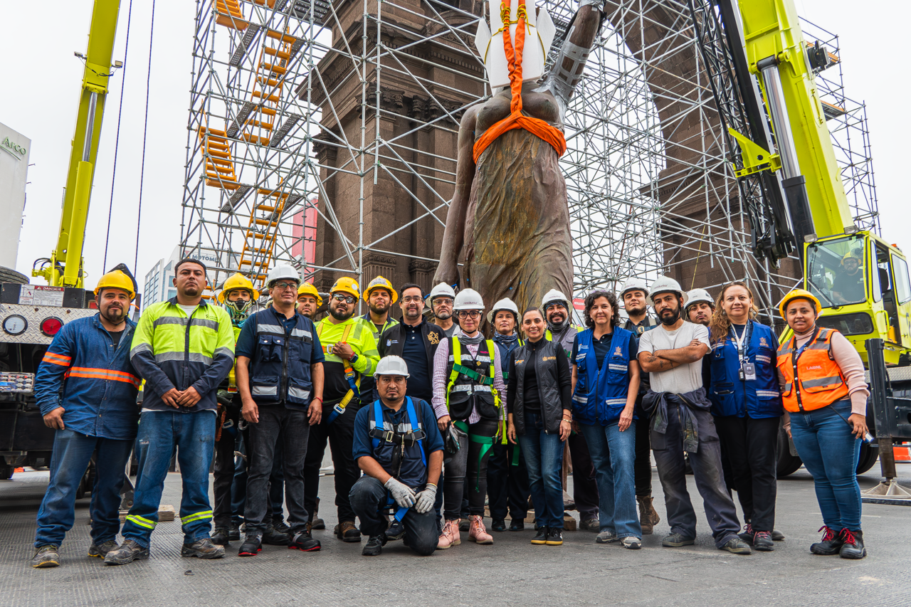 Avanza proceso de restauración del Arco de la Indepencia