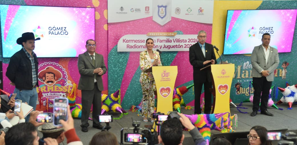 Juntos llevaremos alegría a los niños de Durango; presenta Marisol Rosso Kermesse de la Familia Villista, el Radiomaratón y el Juguetón 2024