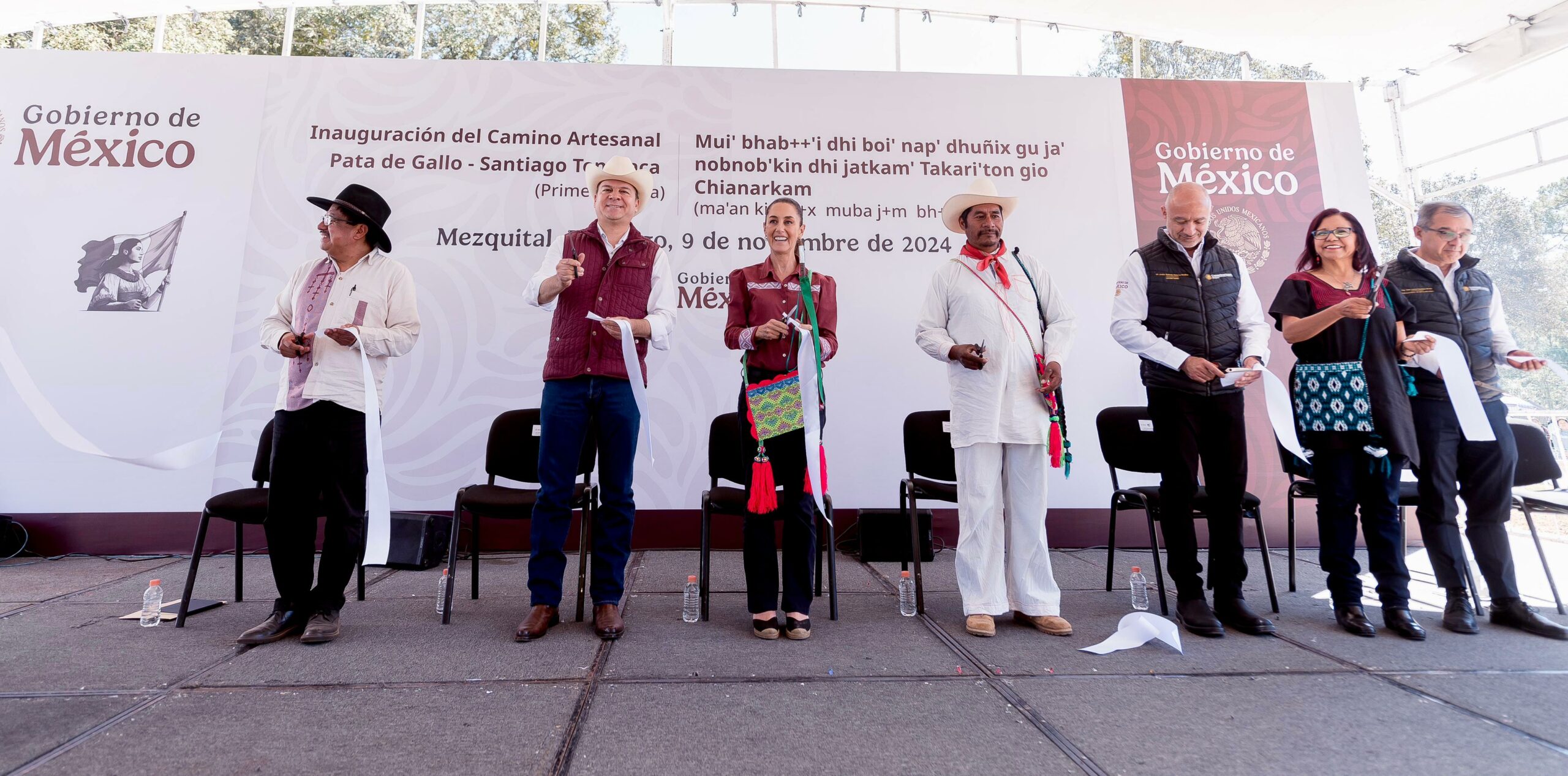 Con Claudia Sheinbaum, oportunidad de Durango está aquí; inaugura Villegas y Presidenta camino artesanal Pata de Gallo-Santiago Teneraca en municipio del Mezquital