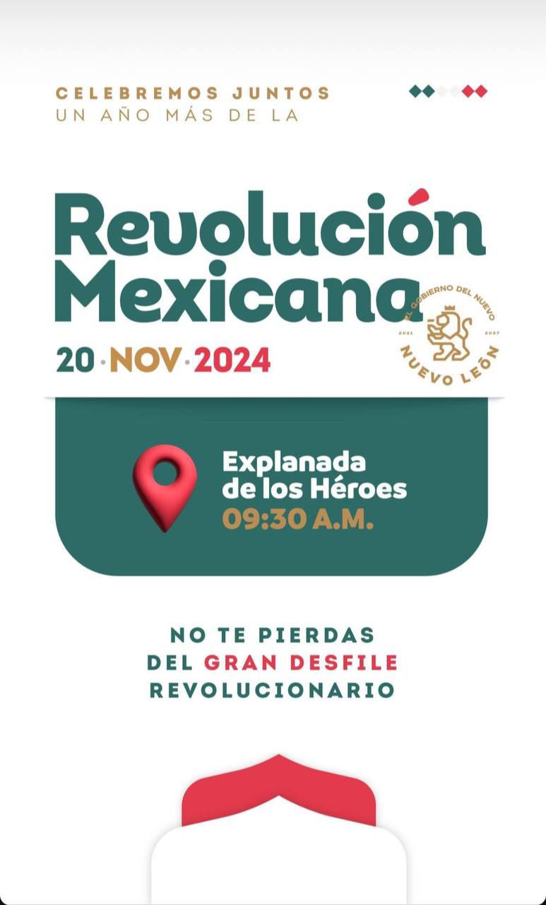 Invita Gobierno de Nuevo León a desfile de la Revolución Mexicana