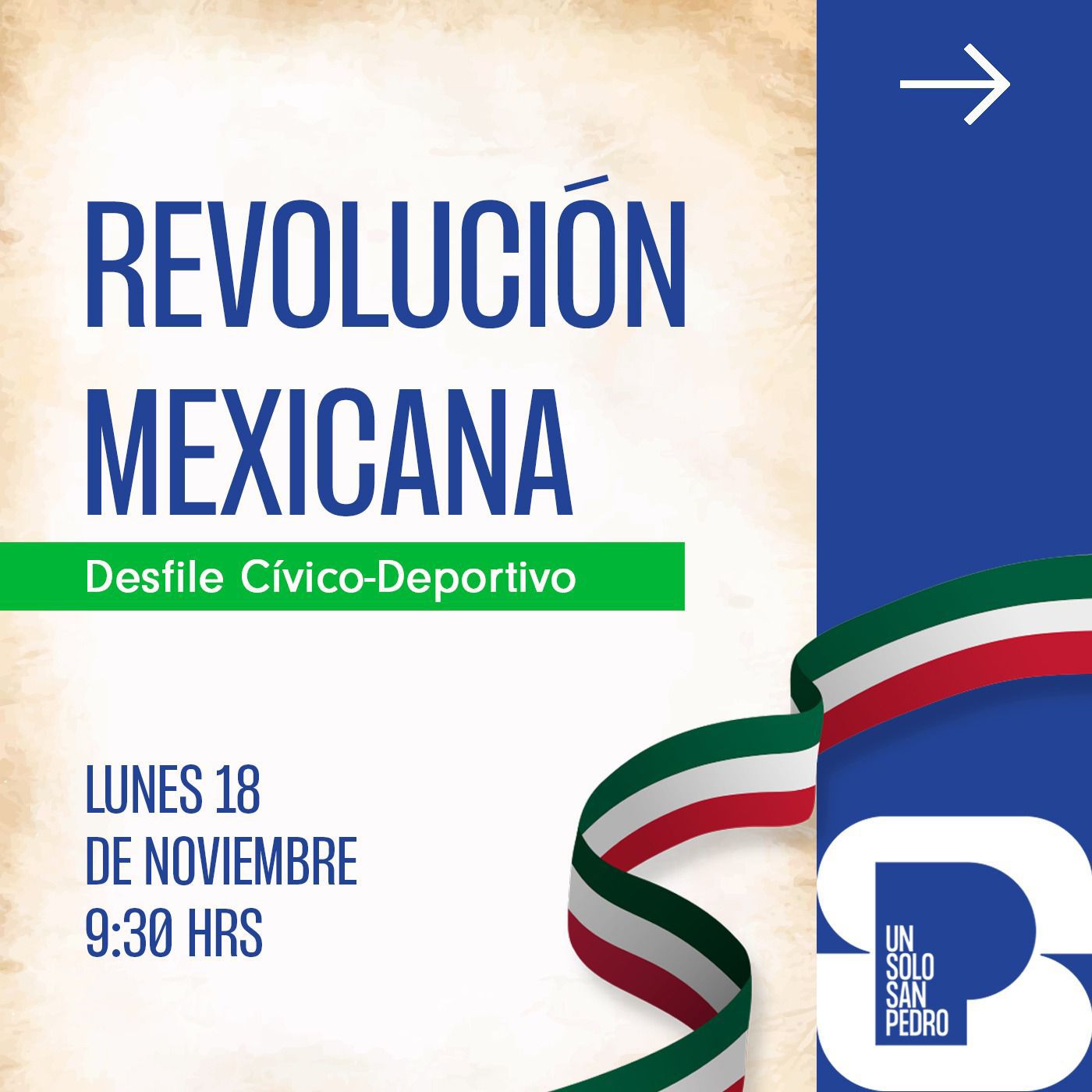 Invita San Pedro al desfile conmemorativo de la Revolución Mexicana