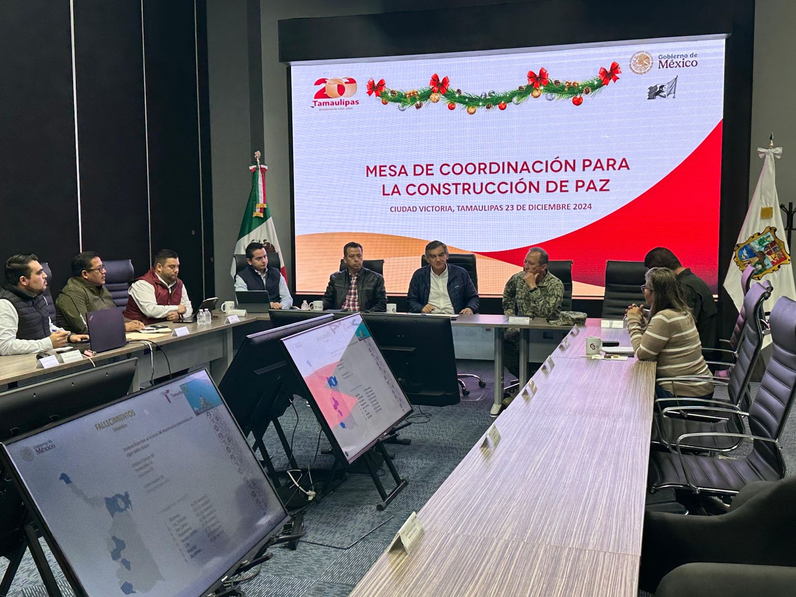 Preside Américo Villarreal Mesa de Seguridad e instruye reforzar operativos para unas fiestas navideñas en paz