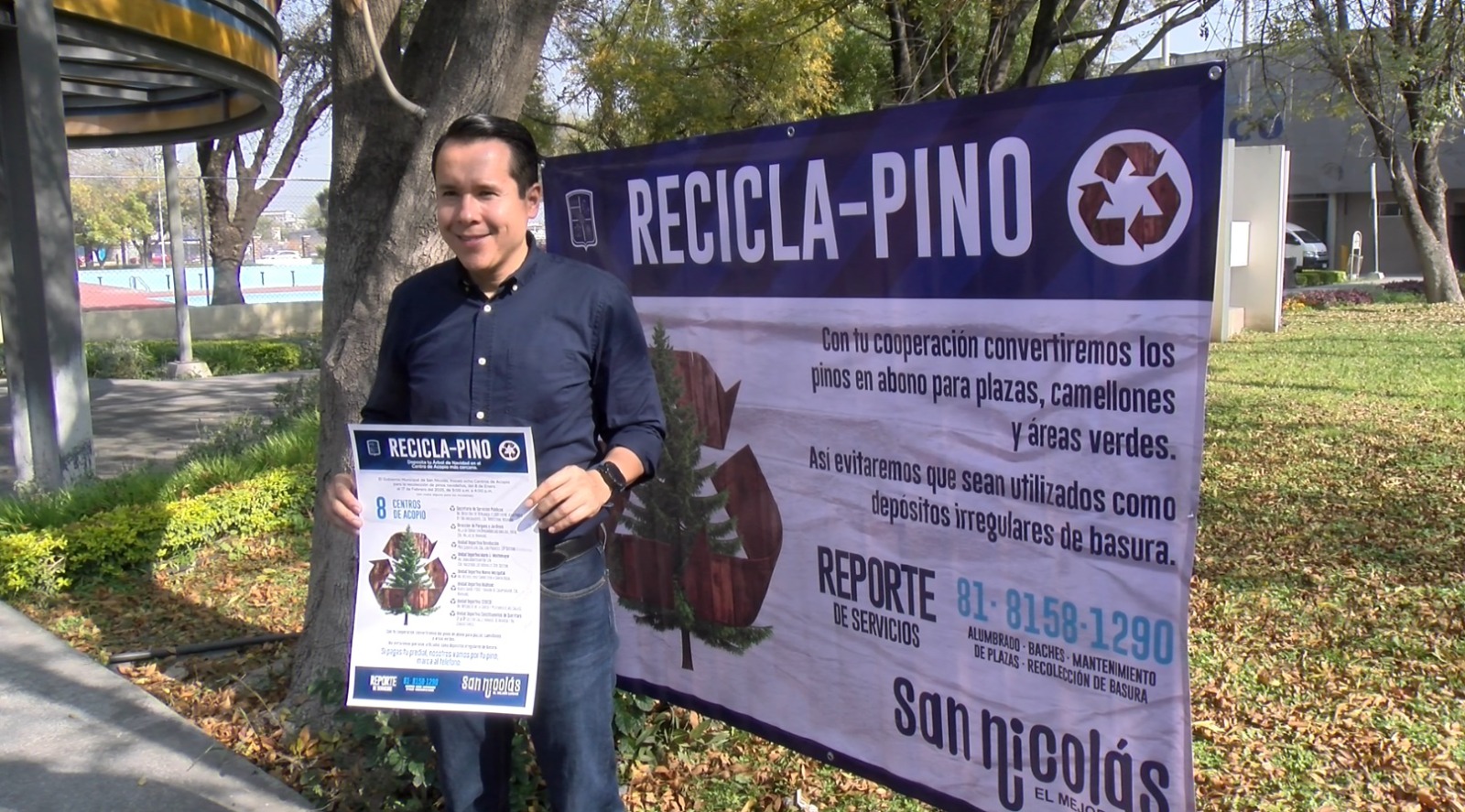 Instala Daniel Carrillo 8 centros de reciclaje de pinos navideños