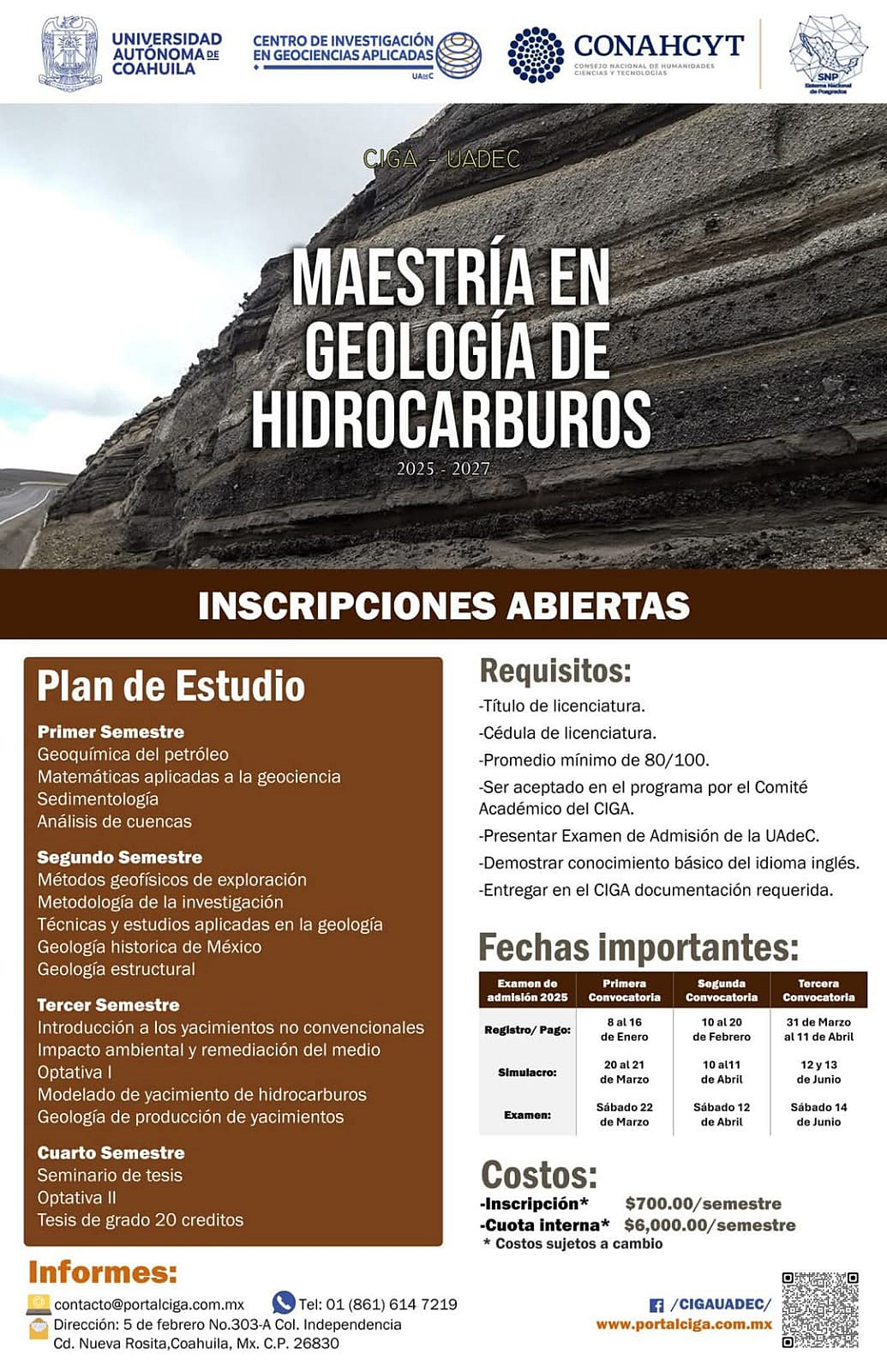  Convoca CIGE de la UAdeC Cursar la Maestría en Geología de Hidrocarburos