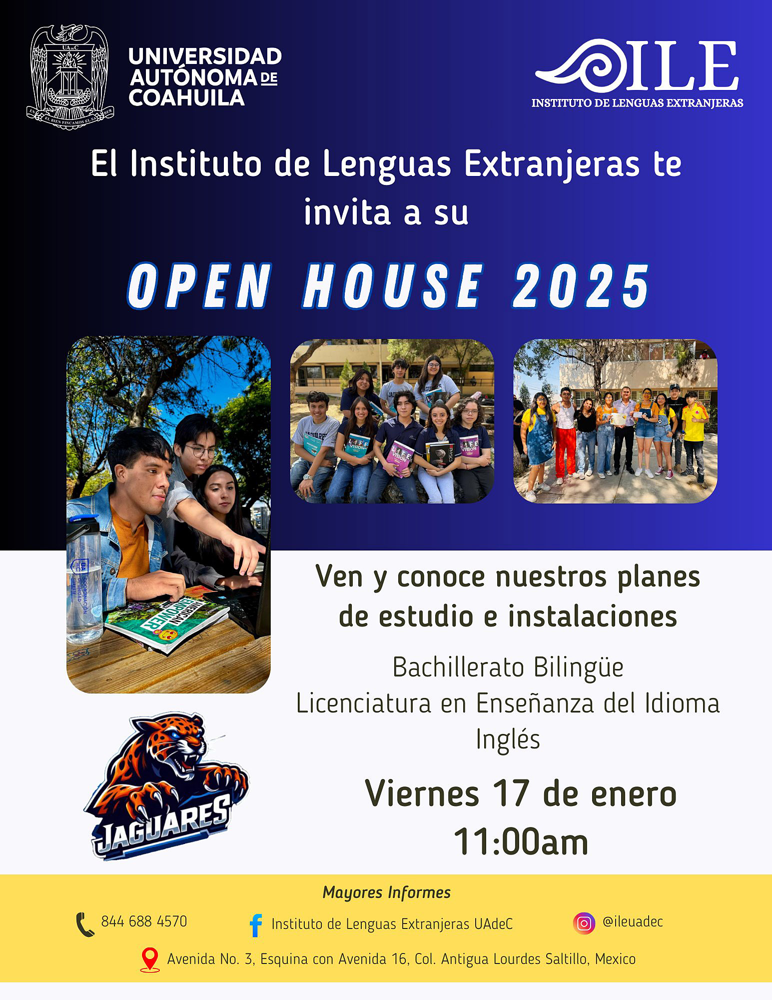 Conoce en el Open House 2025 las Opciones Académicas del Instituto de Lenguas Extranjeras de la UAdeC