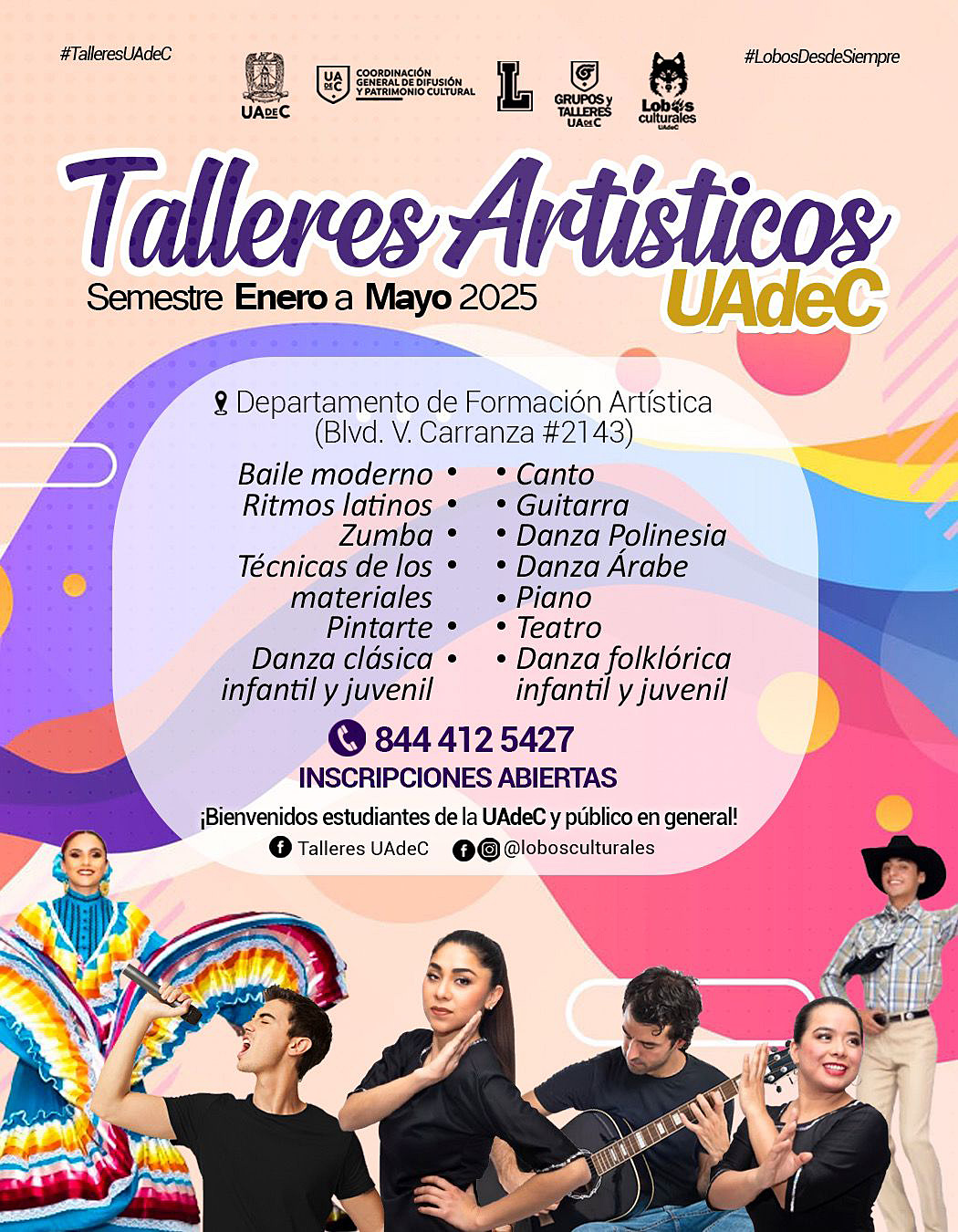 Durante Enero Inscríbete a los Talleres Artísticos que Ofrece la UAdeC