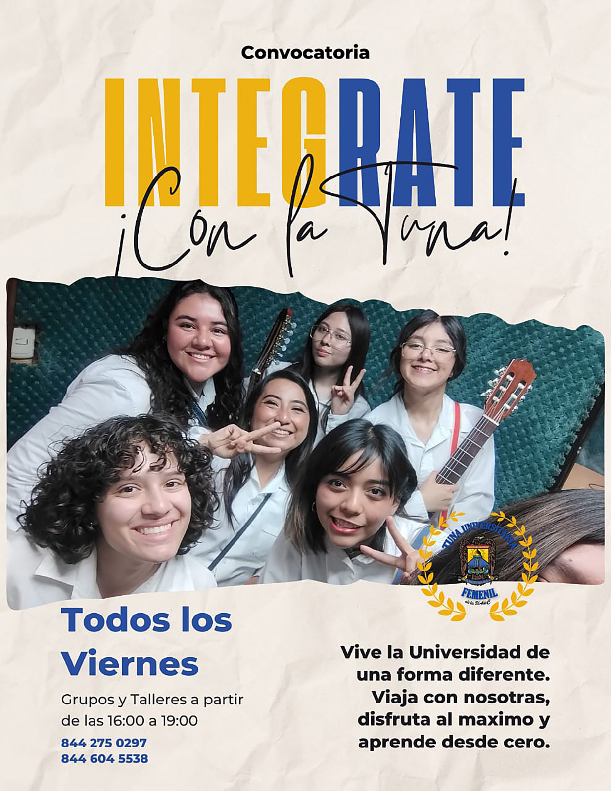 Abierta la convocatoria para unirse a la Tuna Femenil Universitaria de la UAdeC