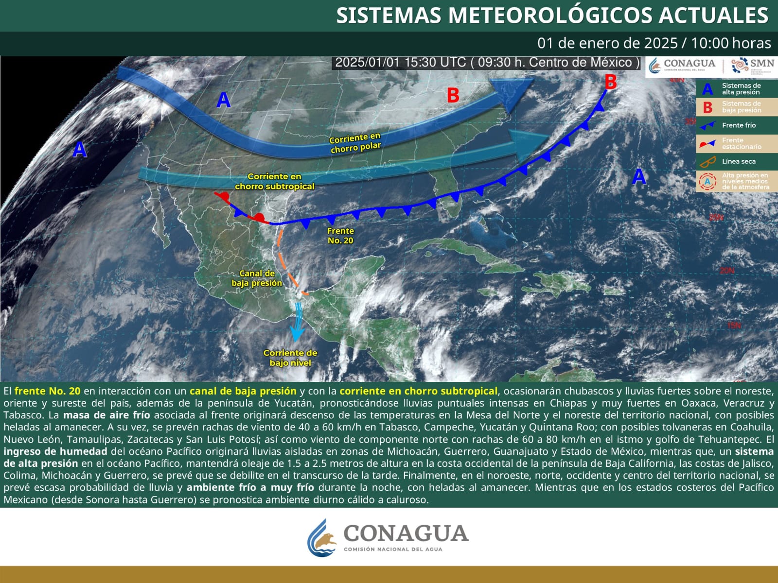 Frente Frío #20 provocará lluvias y descenso de temperatura en Coahuila