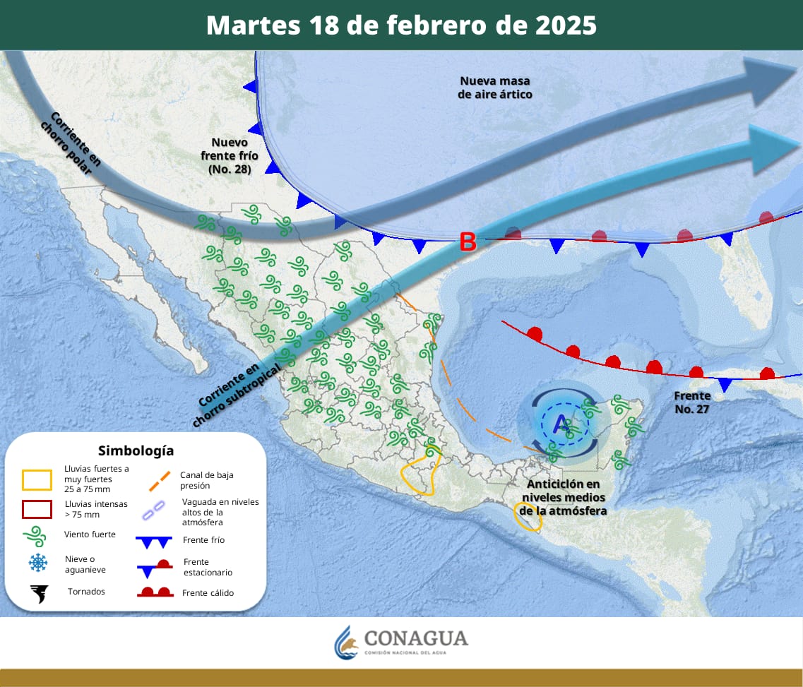 Frente Frío #28 traerá bajas temperaturas y vientos fuertes a Coahuila